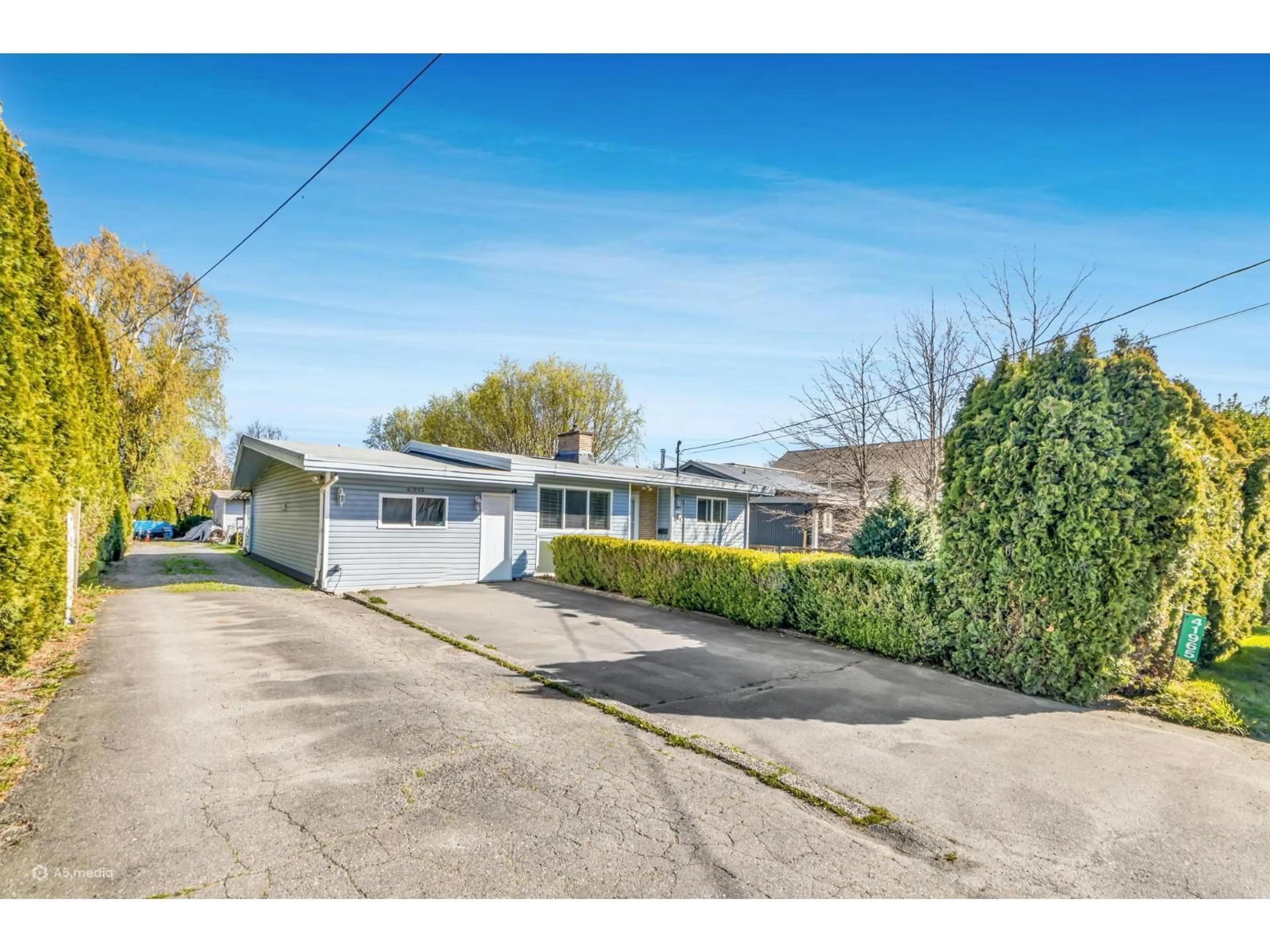 A pic from outside/outdoor area/front of a property/back of a property/a pic from drone, street for 41965 YARROW CENTRAL ROAD, Yarrow British Columbia V2R5E7