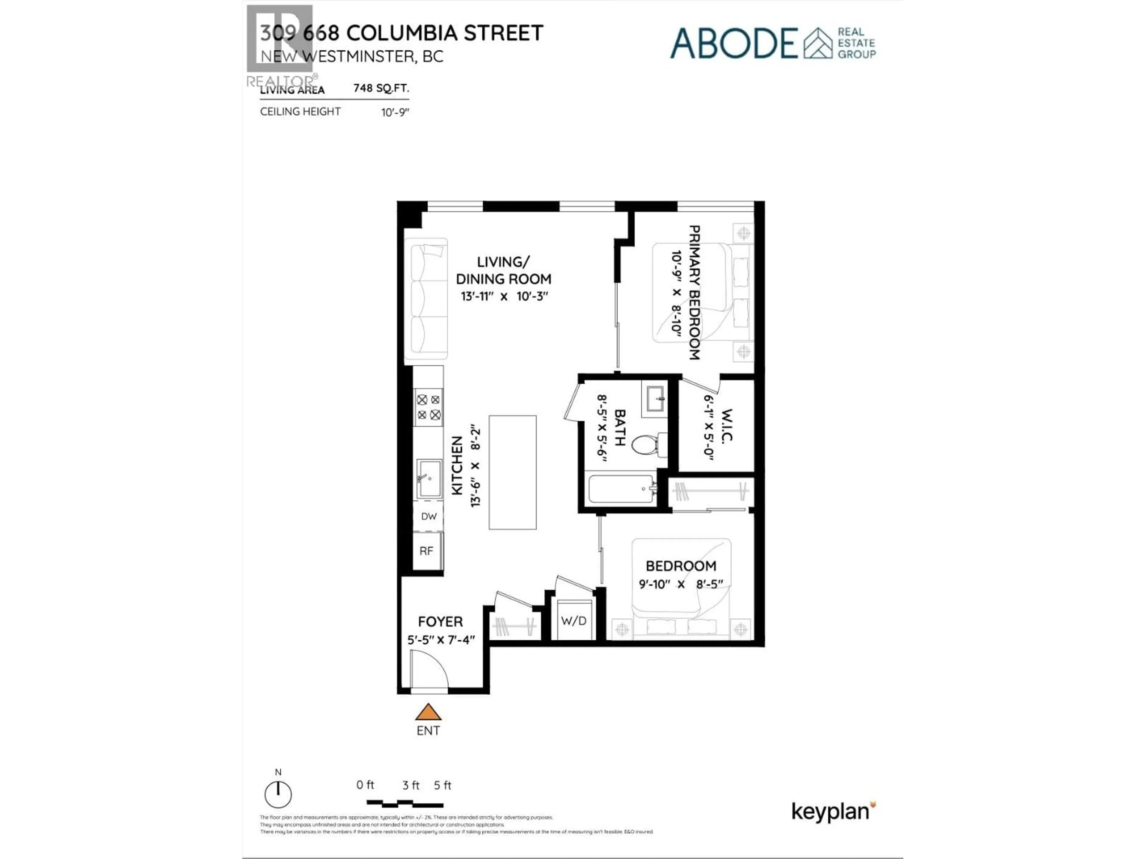 Floor plan for 309 - 668 COLUMBIA STREET, New Westminster British Columbia V3M1A9
