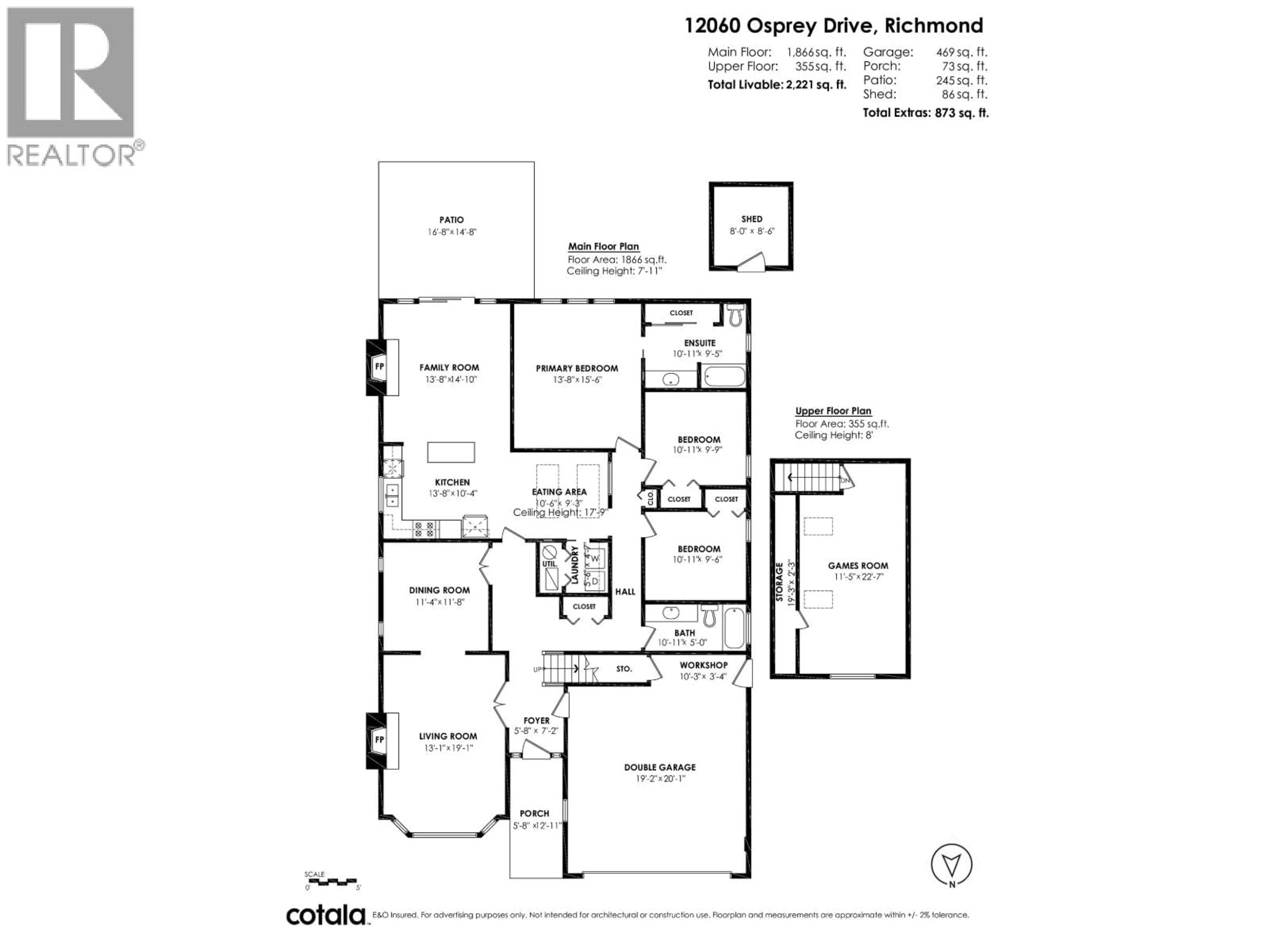 Floor plan for 12060 OSPREY DRIVE, Richmond British Columbia V7E3S6