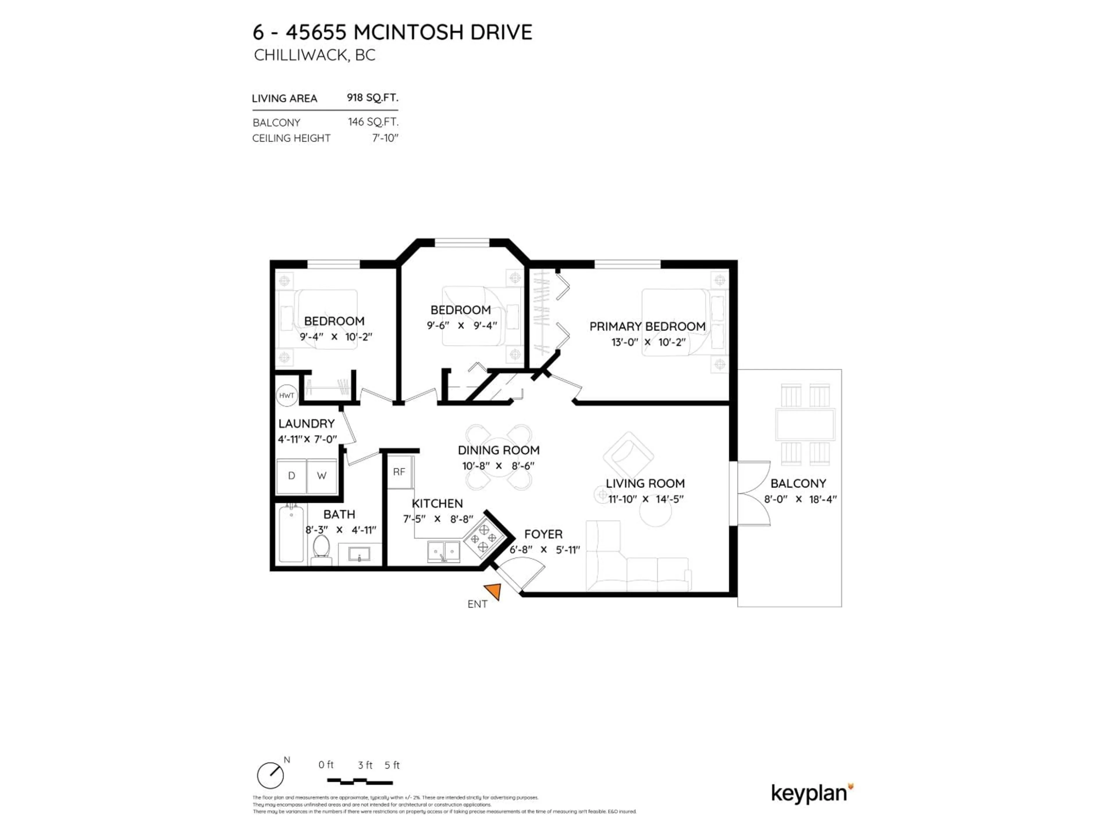 Floor plan for 6 - 45655 MCINTOSH DRIVE, Chilliwack British Columbia V2P6V4