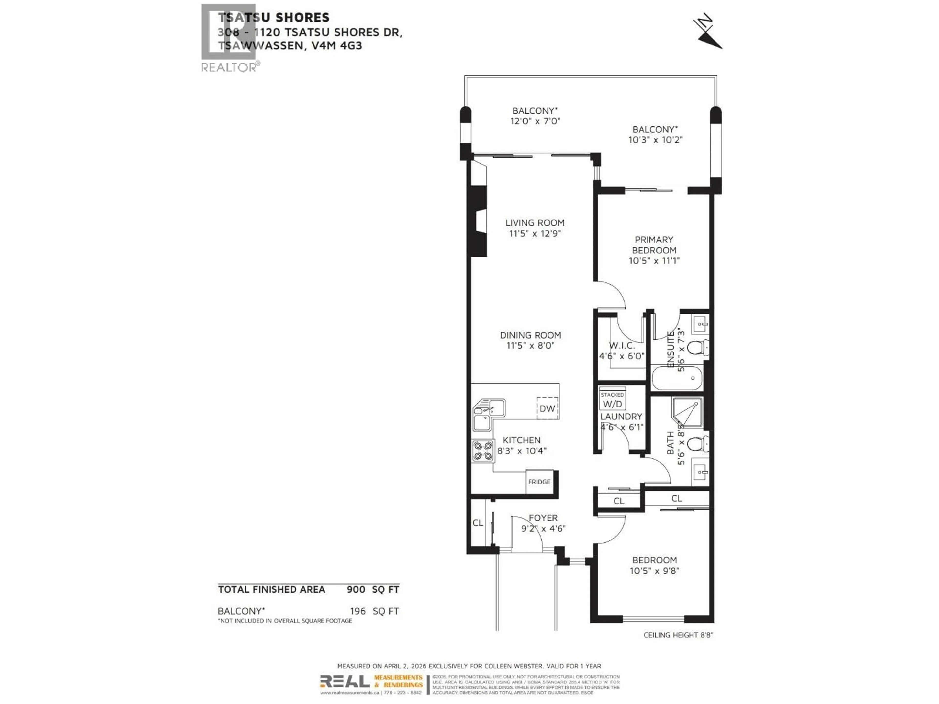 Floor plan for 308 - 1120 TSATSU SHORES DRIVE, Tsawwassen British Columbia V4M4G3