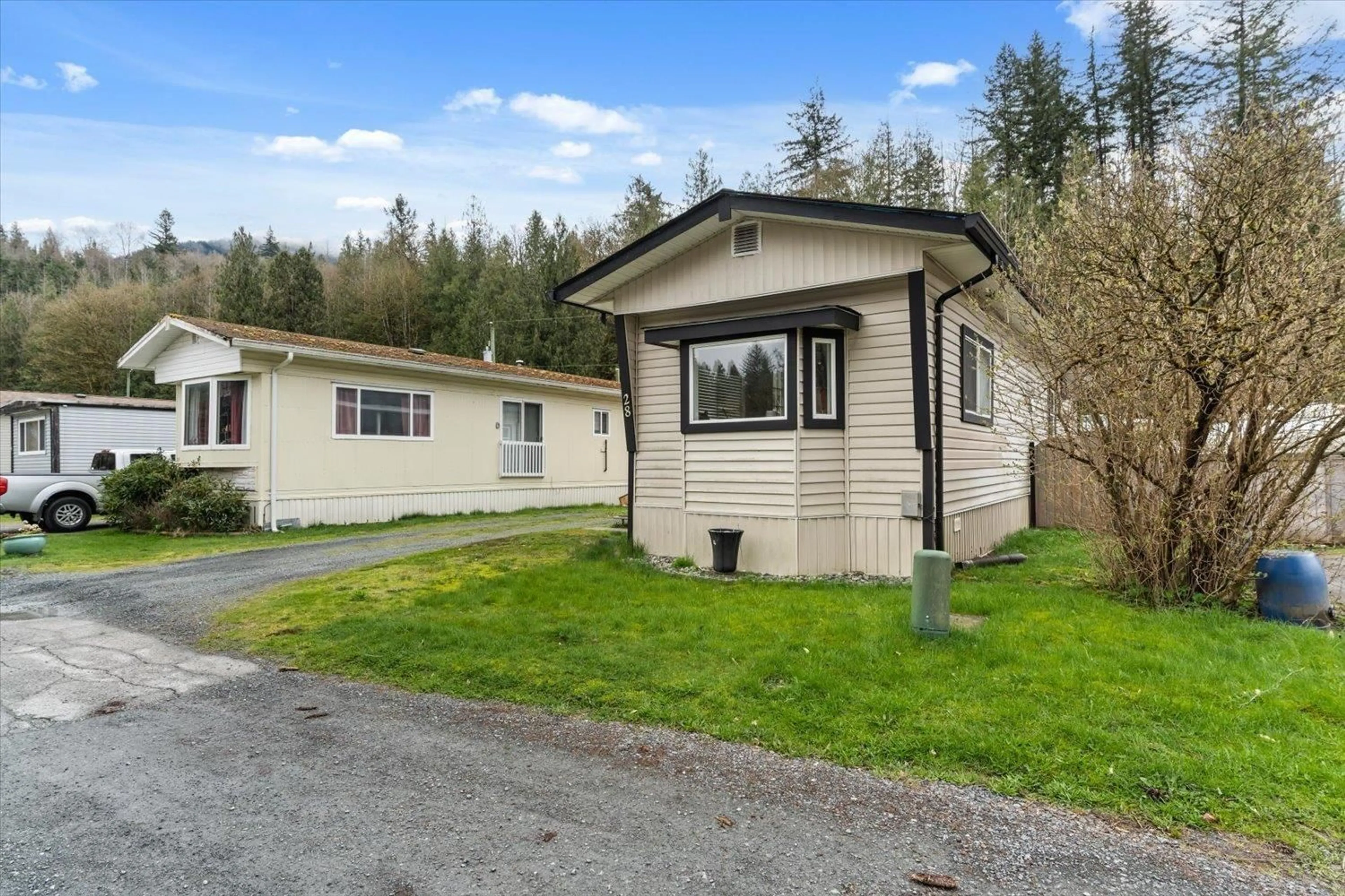 Home with vinyl exterior material, street for 28 - 3942 COLUMBIA VALLEY ROAD, Cultus Lake British Columbia V2R5B1