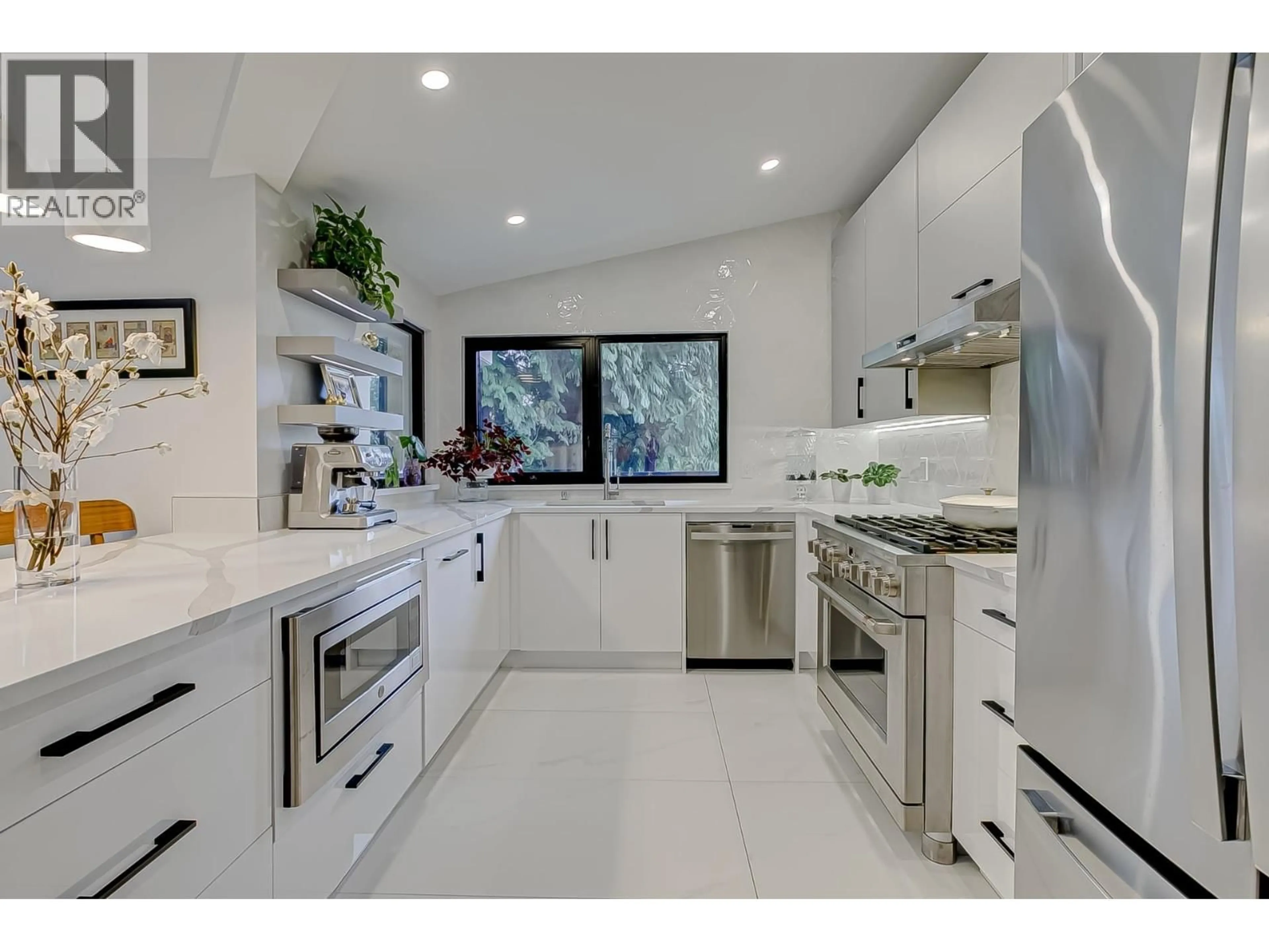 Contemporary kitchen, ceramic/tile floor for 2836 VIOLET STREET, North Vancouver British Columbia V7H2L6