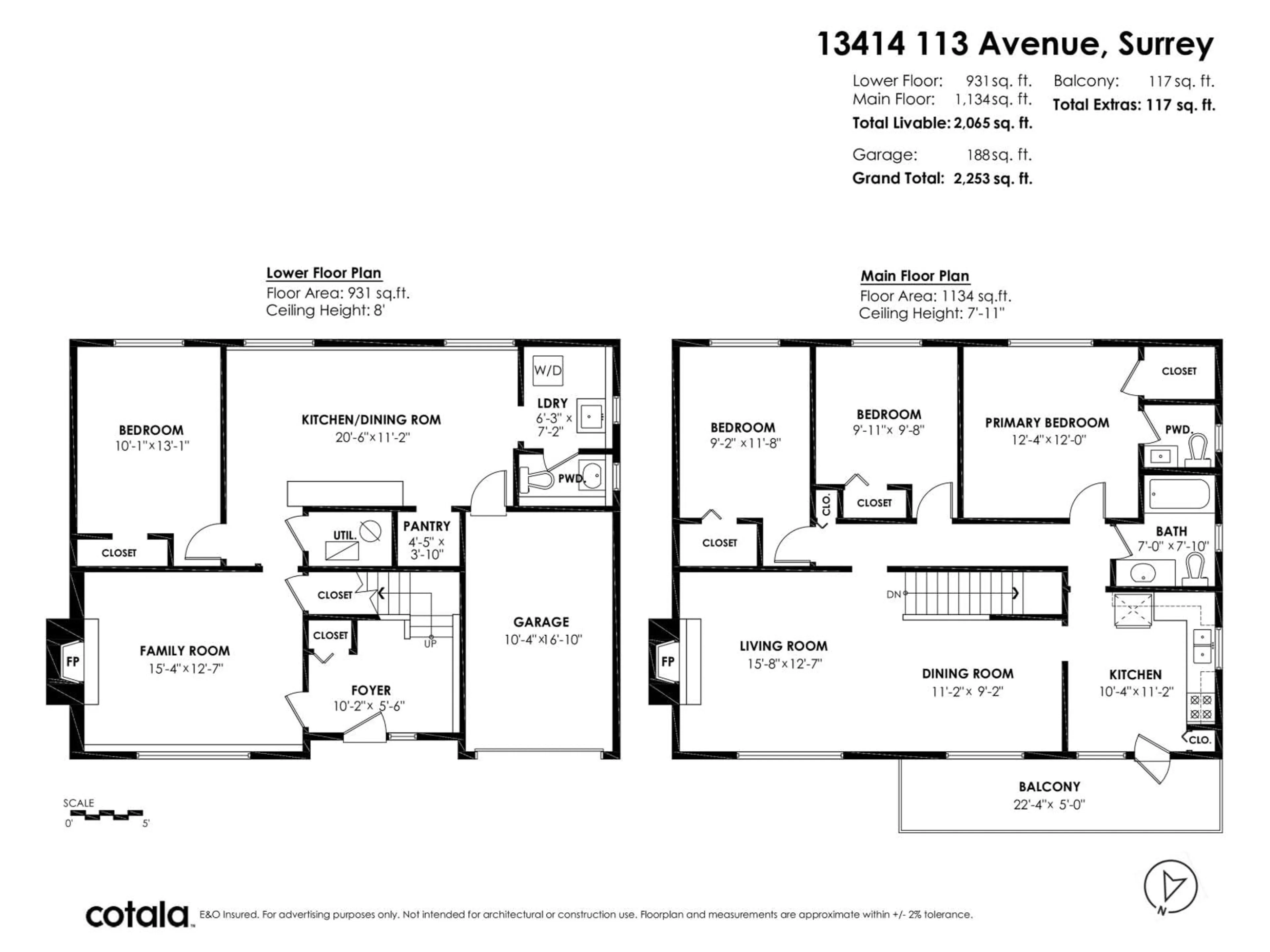 Floor plan for 13414 113 AVENUE, Surrey British Columbia V3R2H6