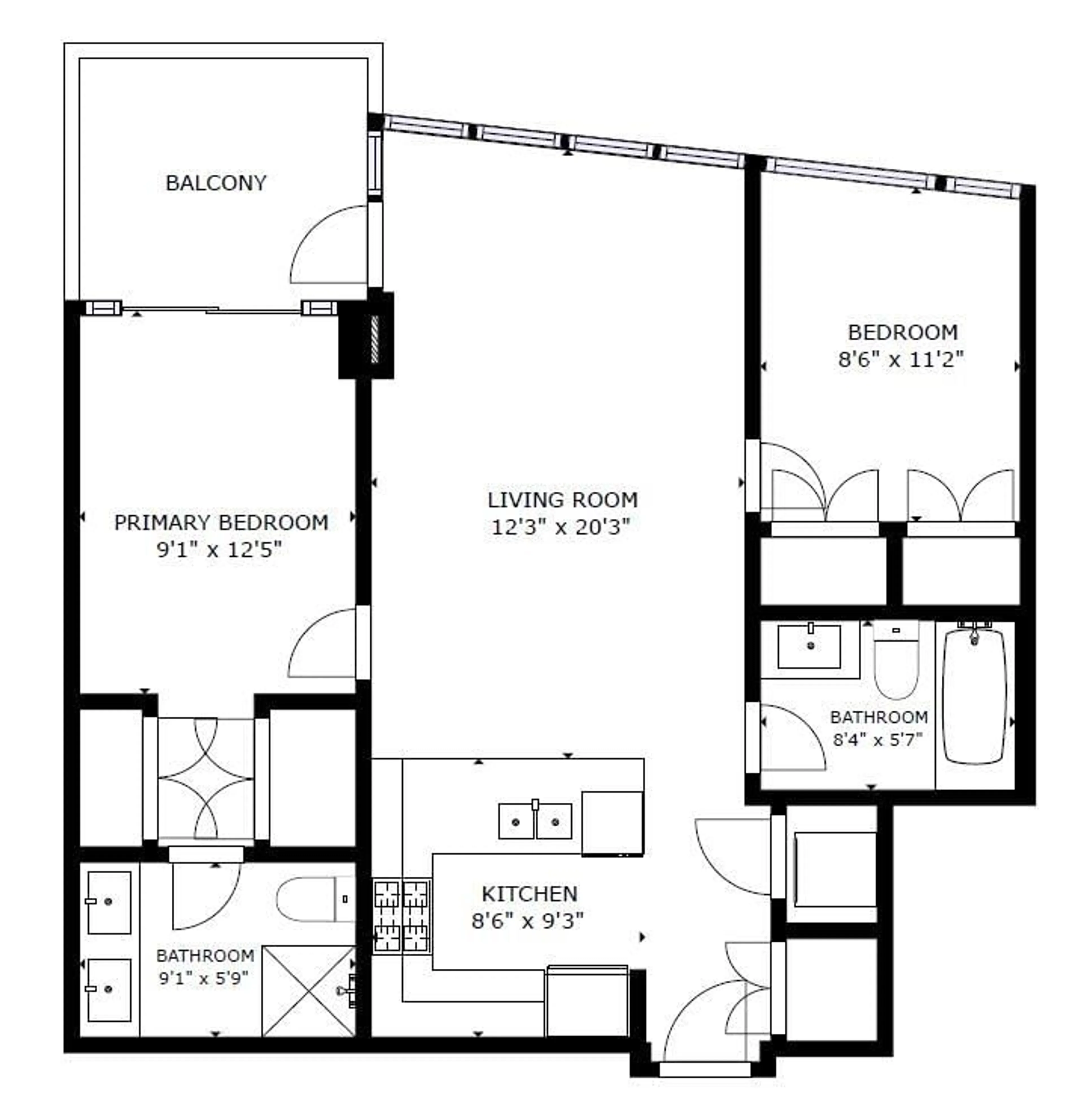 Floor plan for 901 - 1455 GEORGE STREET, White Rock British Columbia V4B0A9
