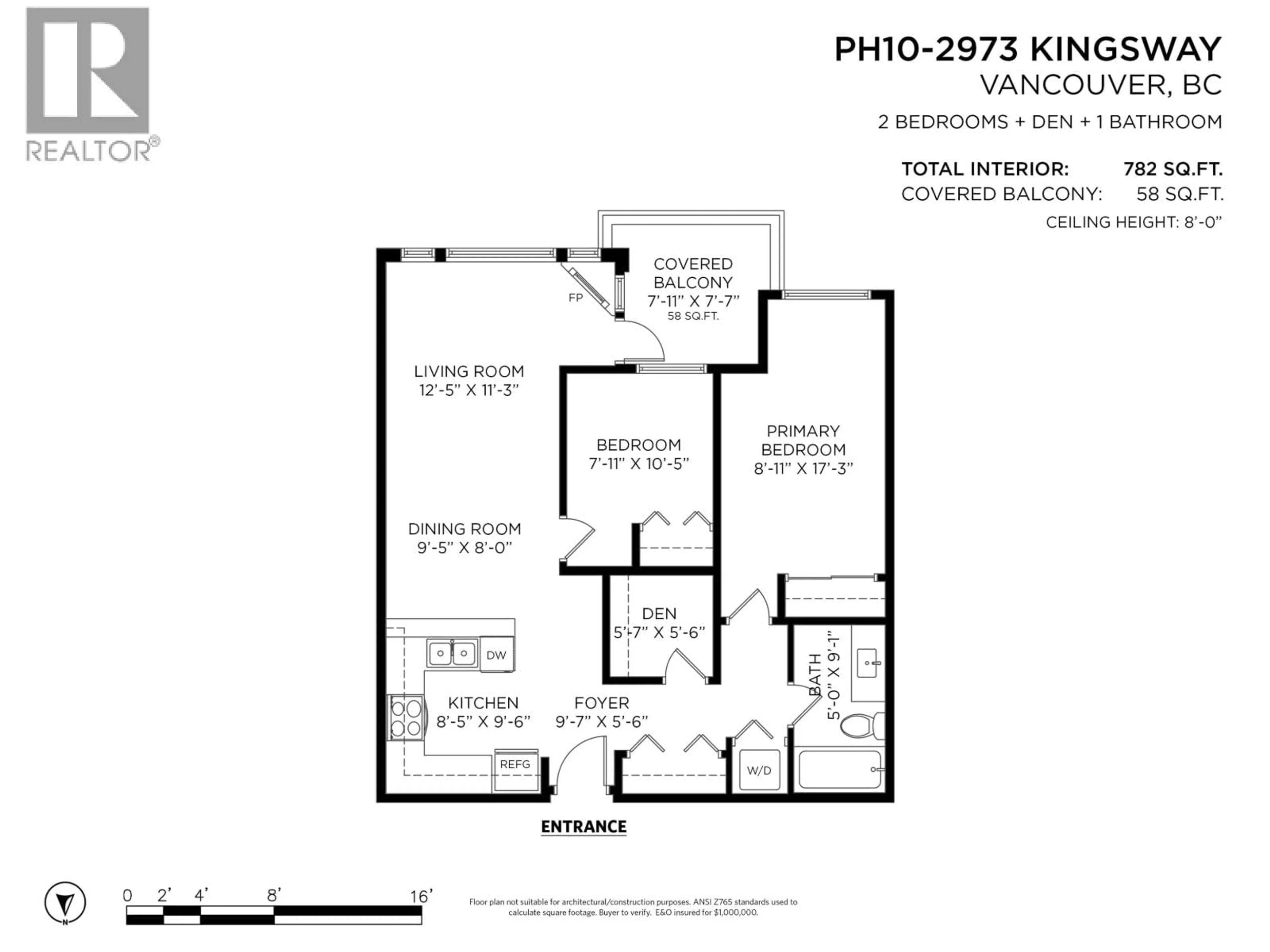 Floor plan for PH10 - 2973 KINGSWAY, Vancouver British Columbia V5R5J4