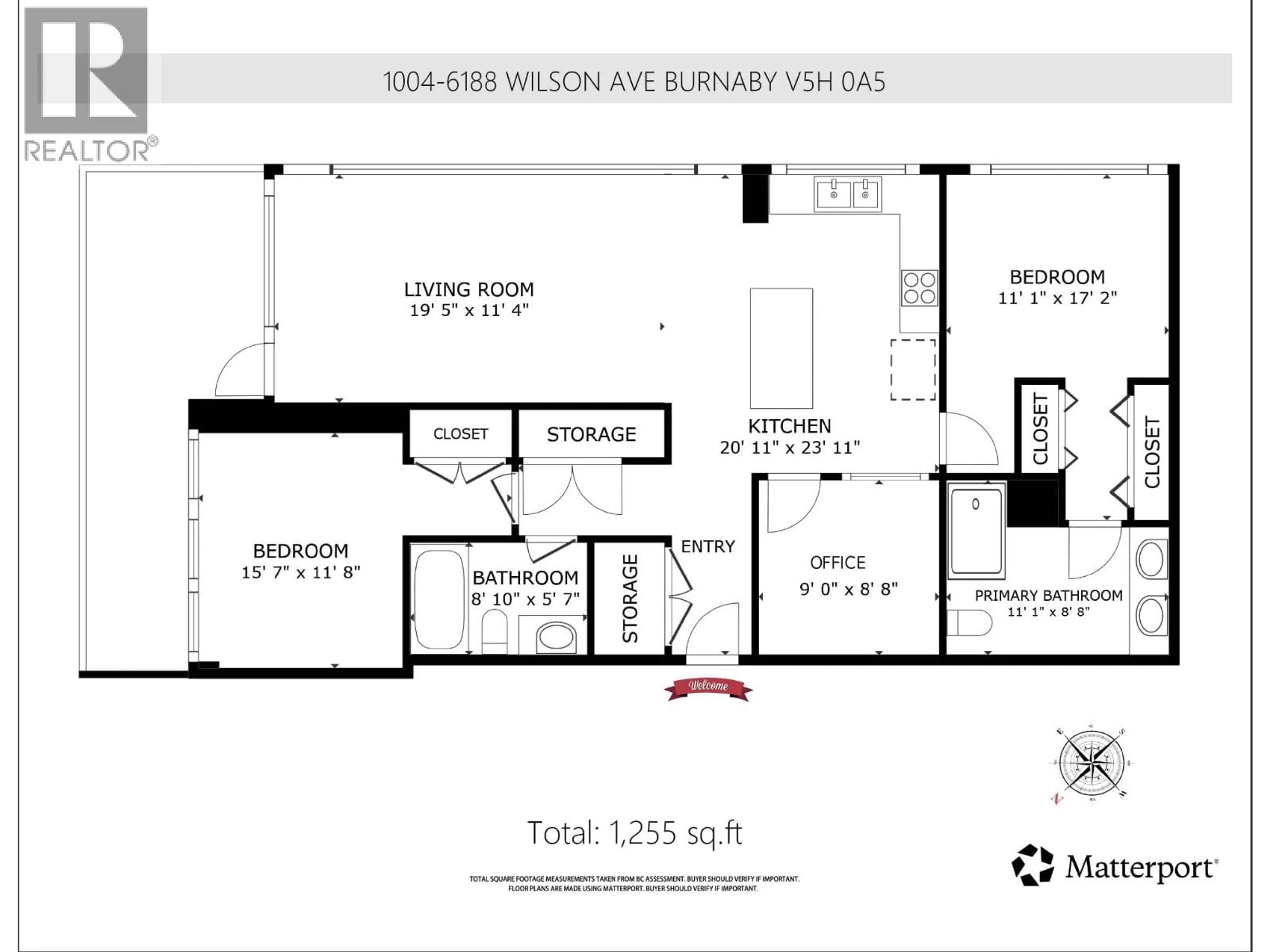 Floor plan for 1004 - 6188 WILSON AVENUE, Burnaby British Columbia V5H0A5
