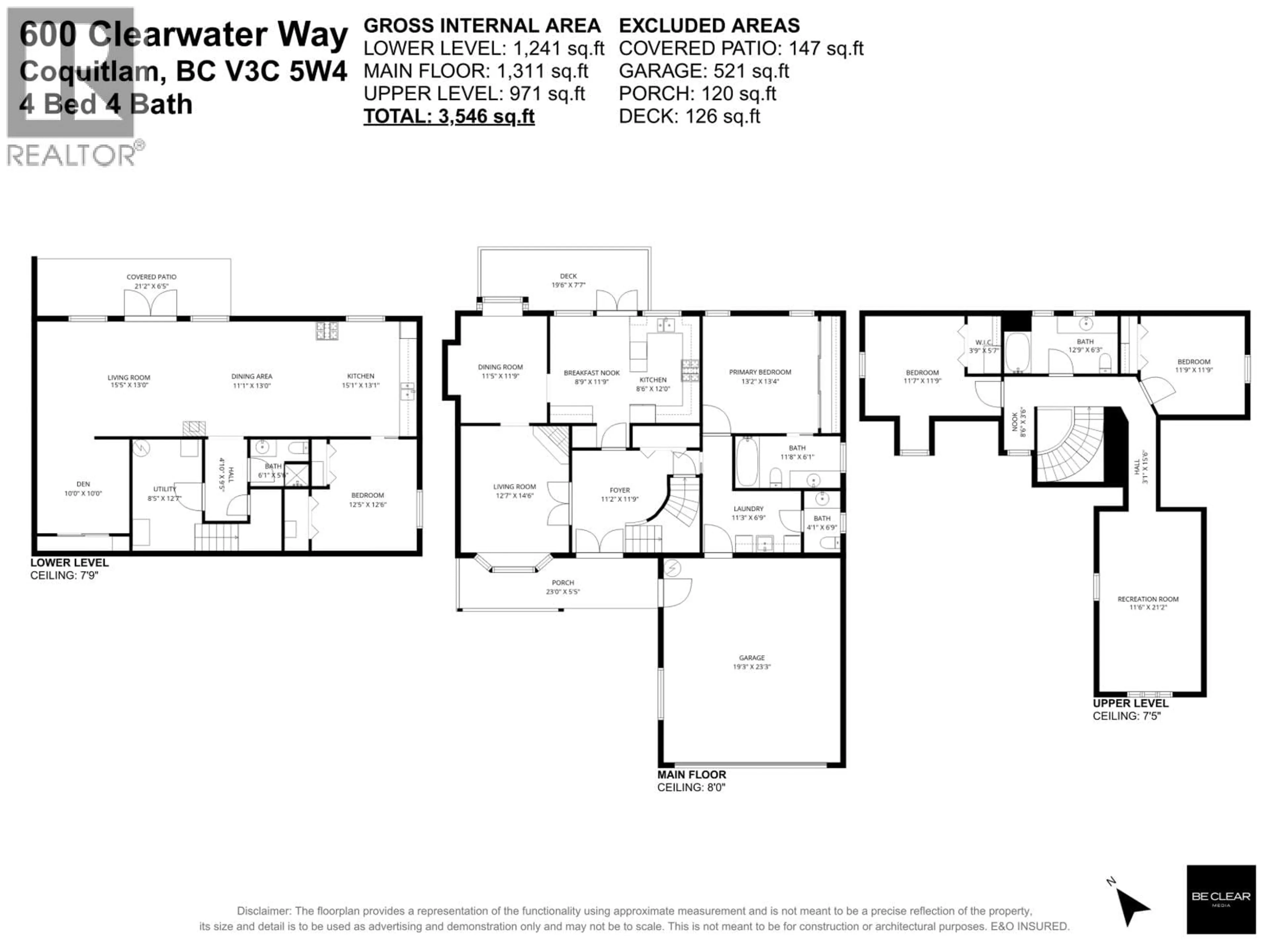 Floor plan for 600 CLEARWATER WAY, Coquitlam British Columbia V3C5W4