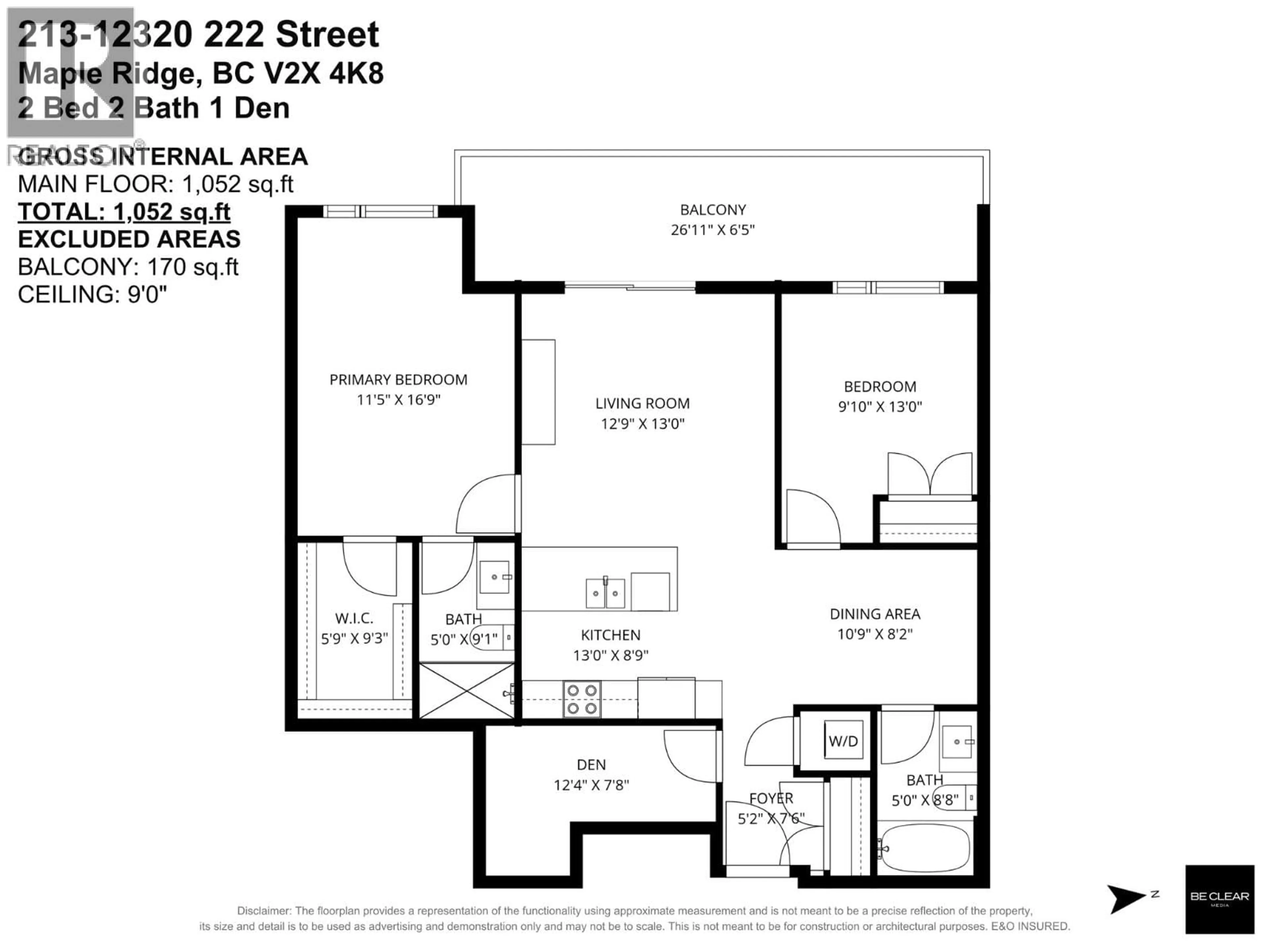 Floor plan for 213 - 12320 222 STREET, Maple Ridge British Columbia V2X4K8