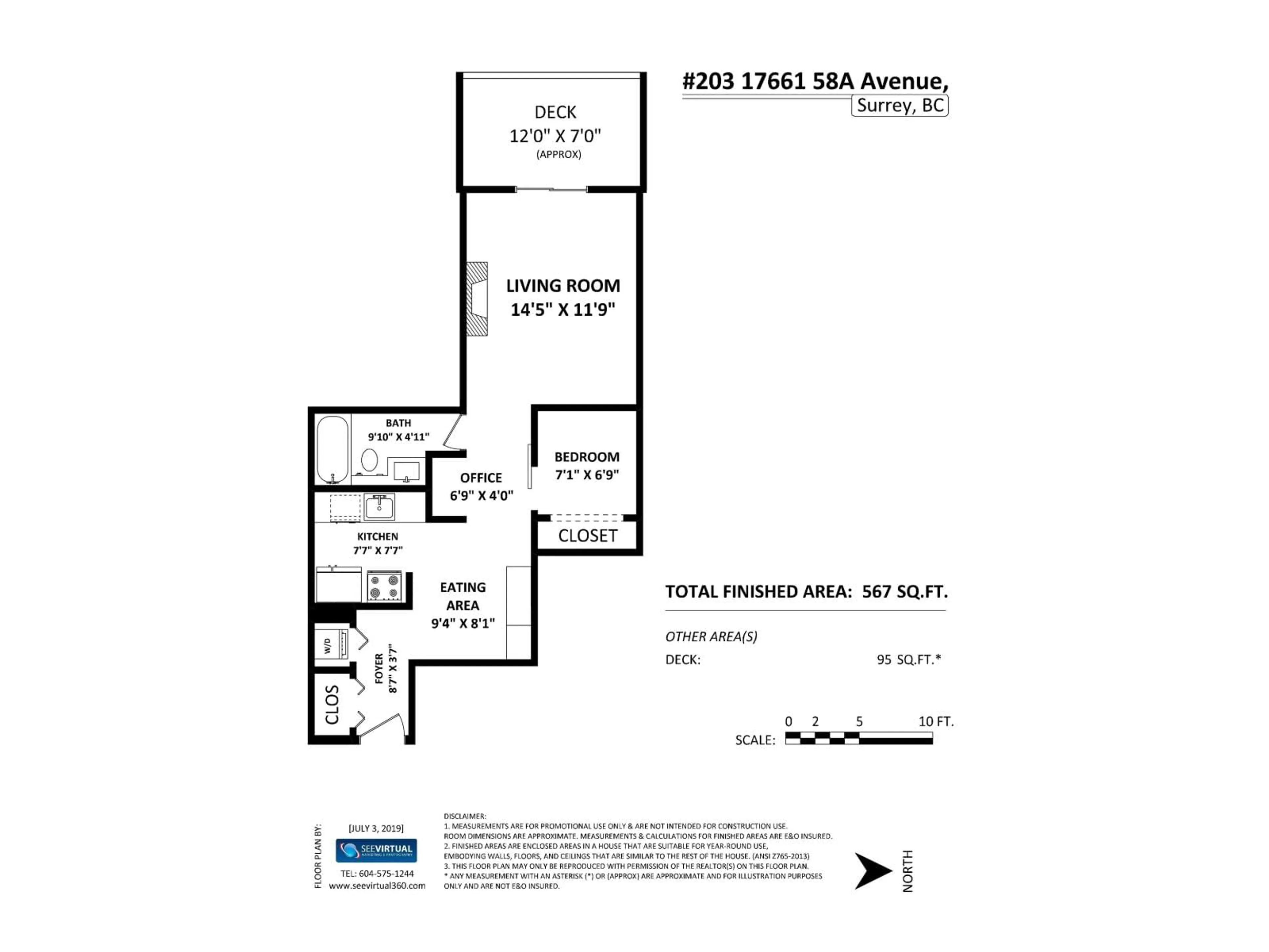 Floor plan for 203 - 17661 58A AVENUE, Surrey British Columbia V3S1N4