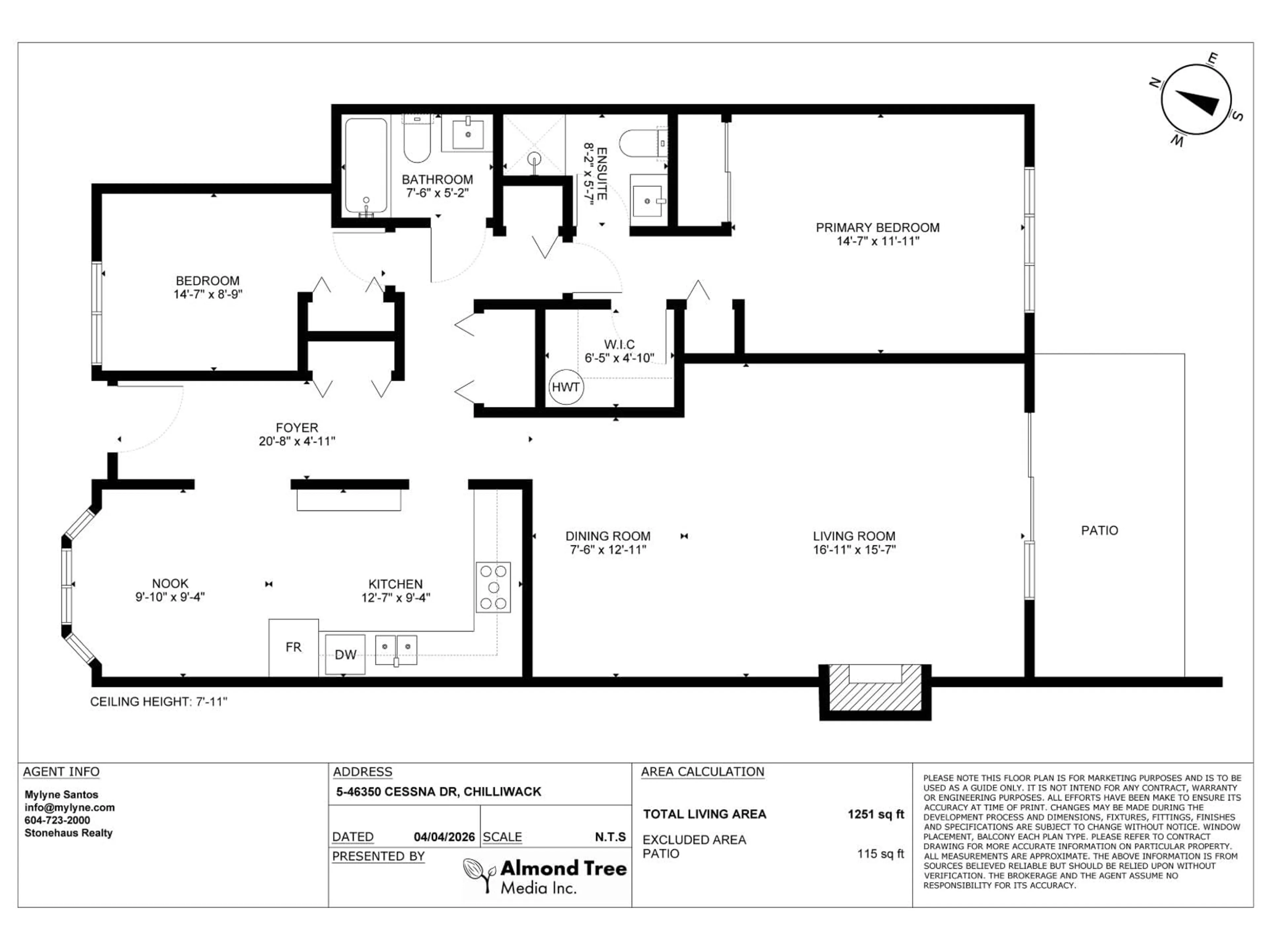 Floor plan for 5 - 46350 CESSNA DRIVE, Chilliwack British Columbia V2P7W3