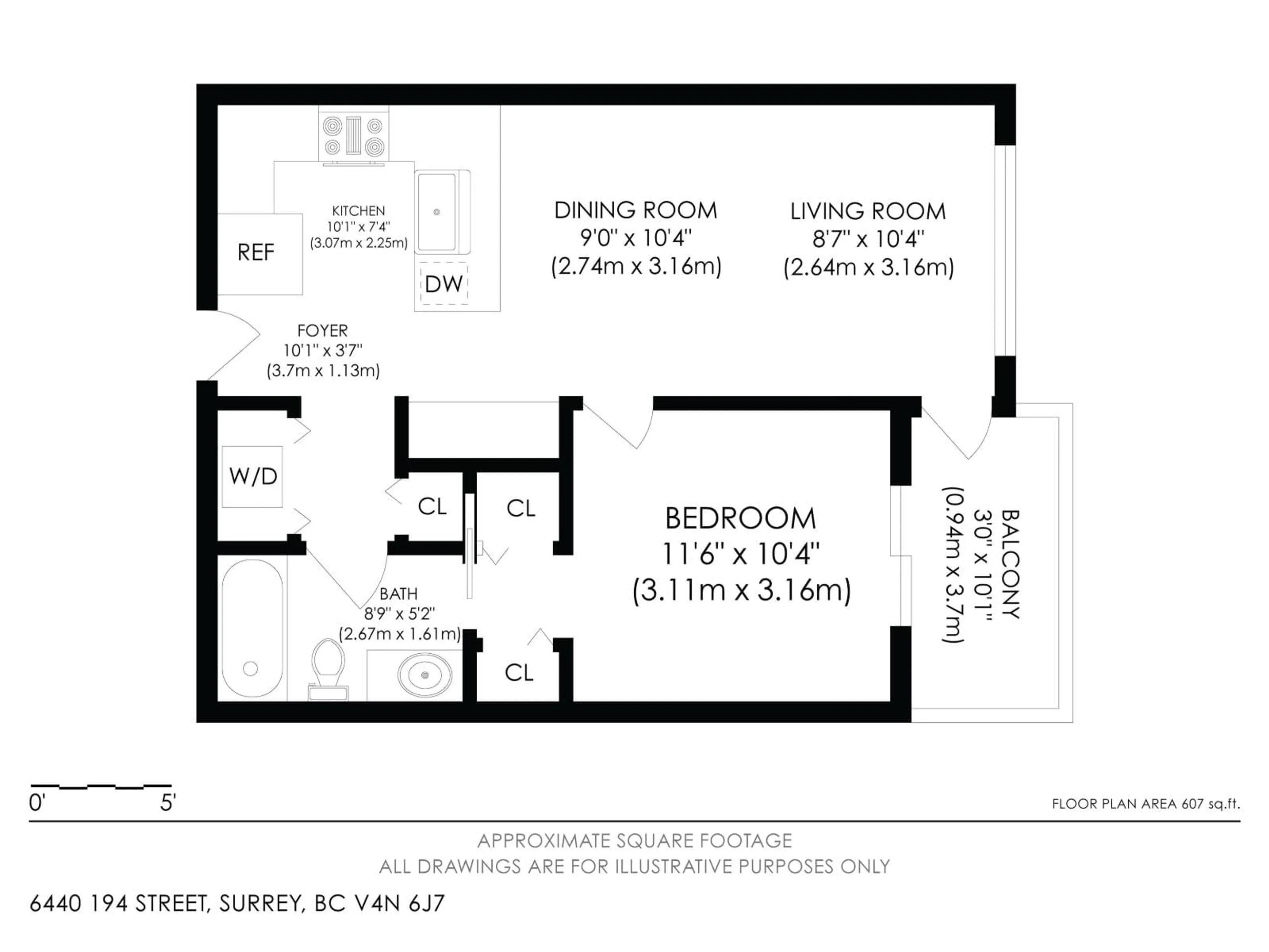 Floor plan for 414 - 6440 194 STREET, Surrey British Columbia V4N6J7