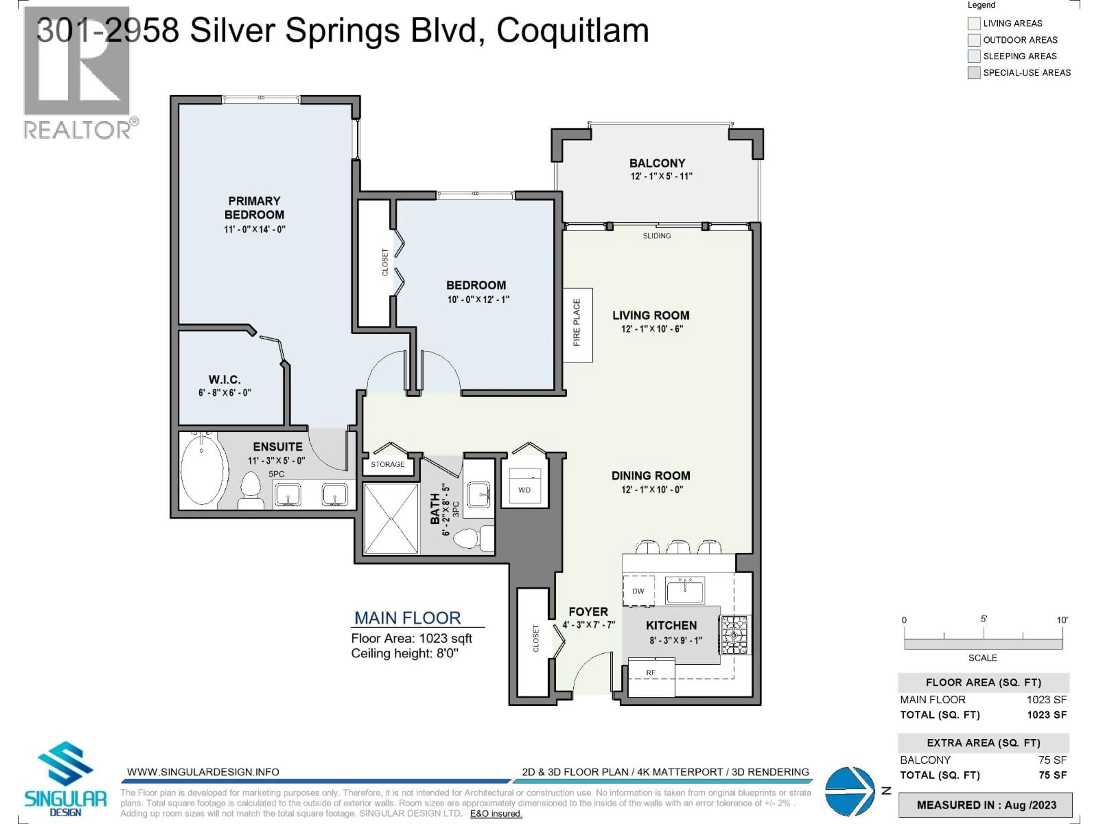 Floor plan for 301 - 2958 SILVER SPRINGS BOULEVARD, Coquitlam British Columbia V3E2R9
