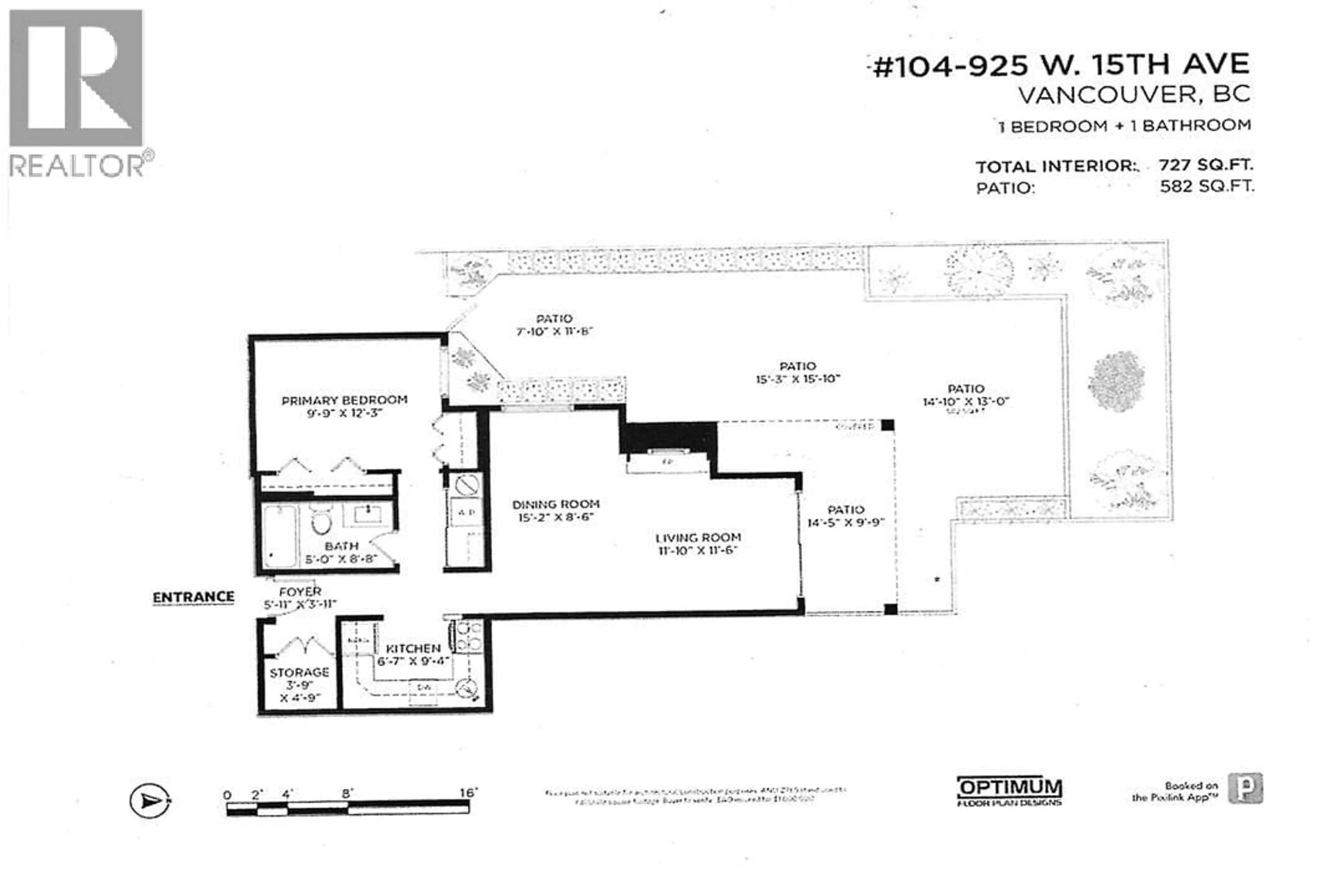 Floor plan for 104 - 925 15TH AVENUE, Vancouver British Columbia V5Z1S1