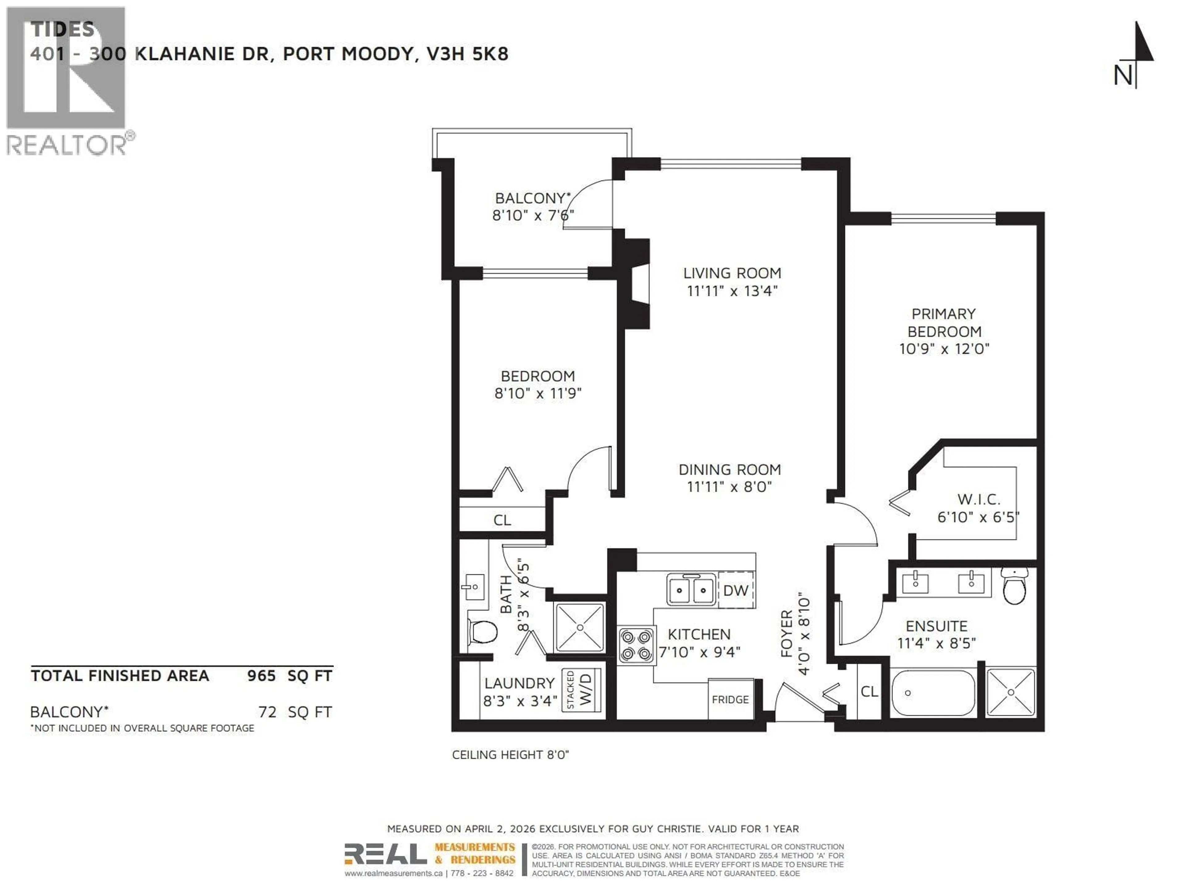 Floor plan for 401 - 300 KLAHANIE DRIVE, Port Moody British Columbia V3H5K8