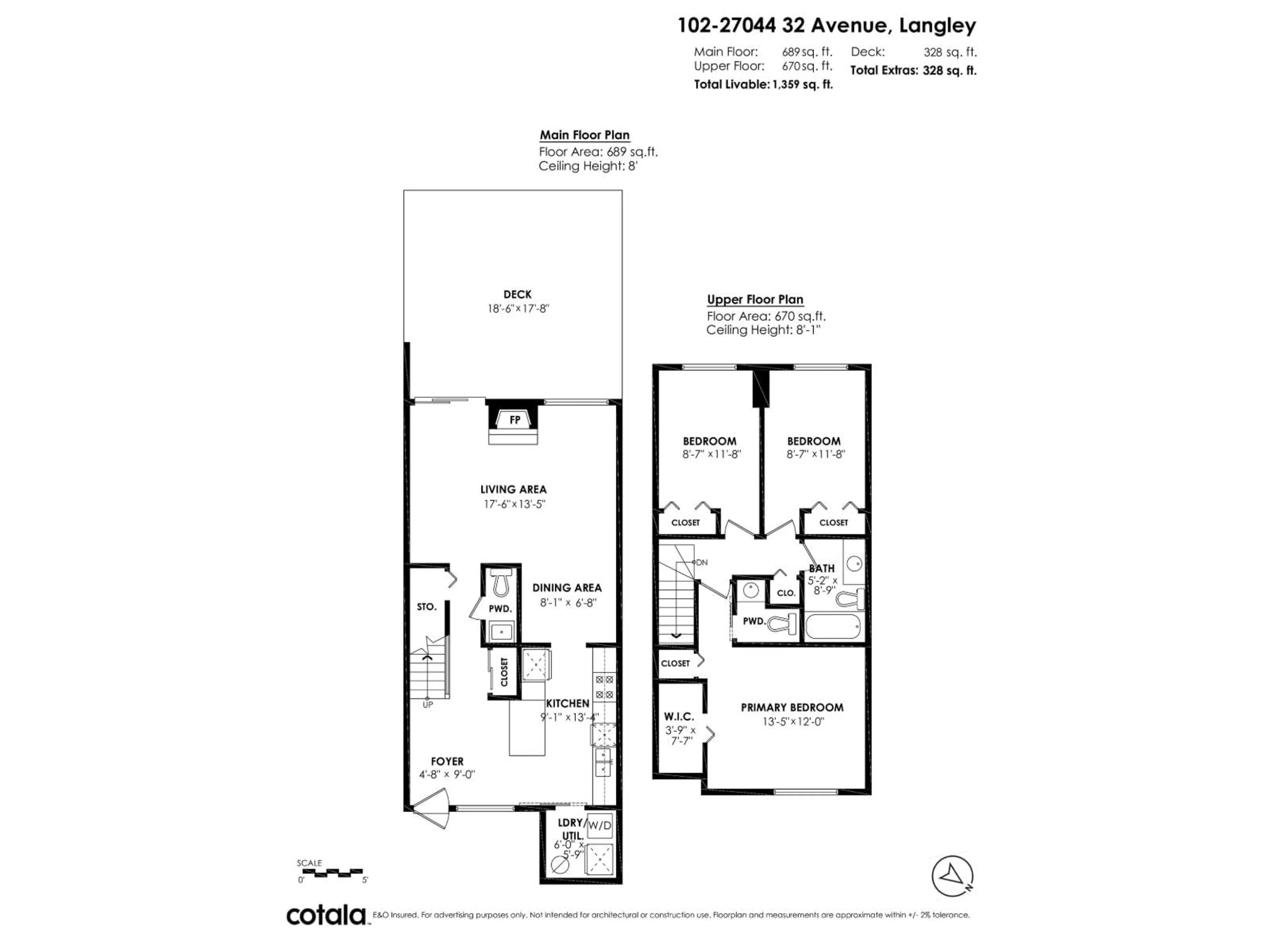 Floor plan for 102 - 27044 32 AVENUE, Langley British Columbia V4W3T1