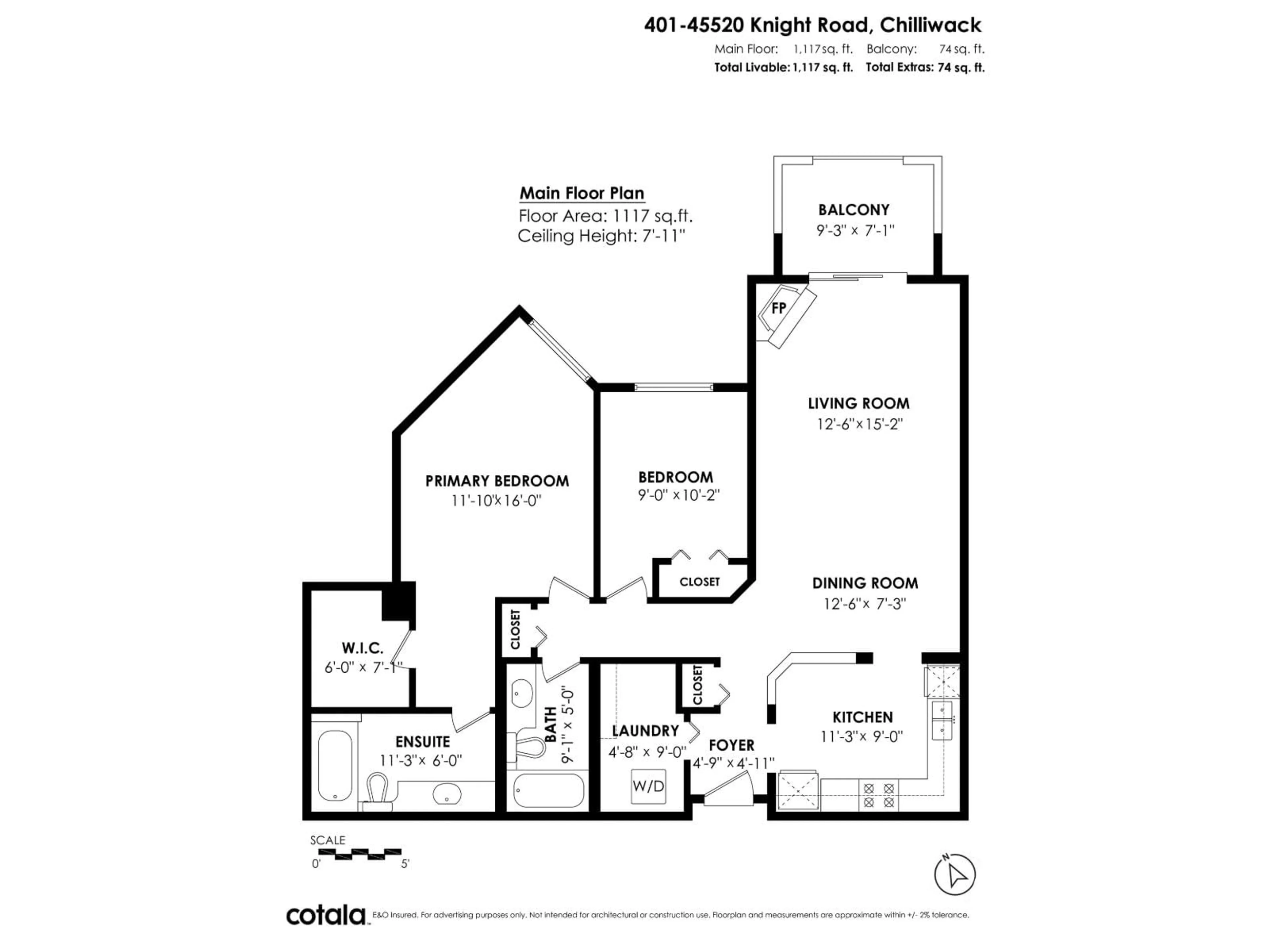 Floor plan for 401 - 45520 KNIGHT ROAD, Chilliwack British Columbia V2R3Z2