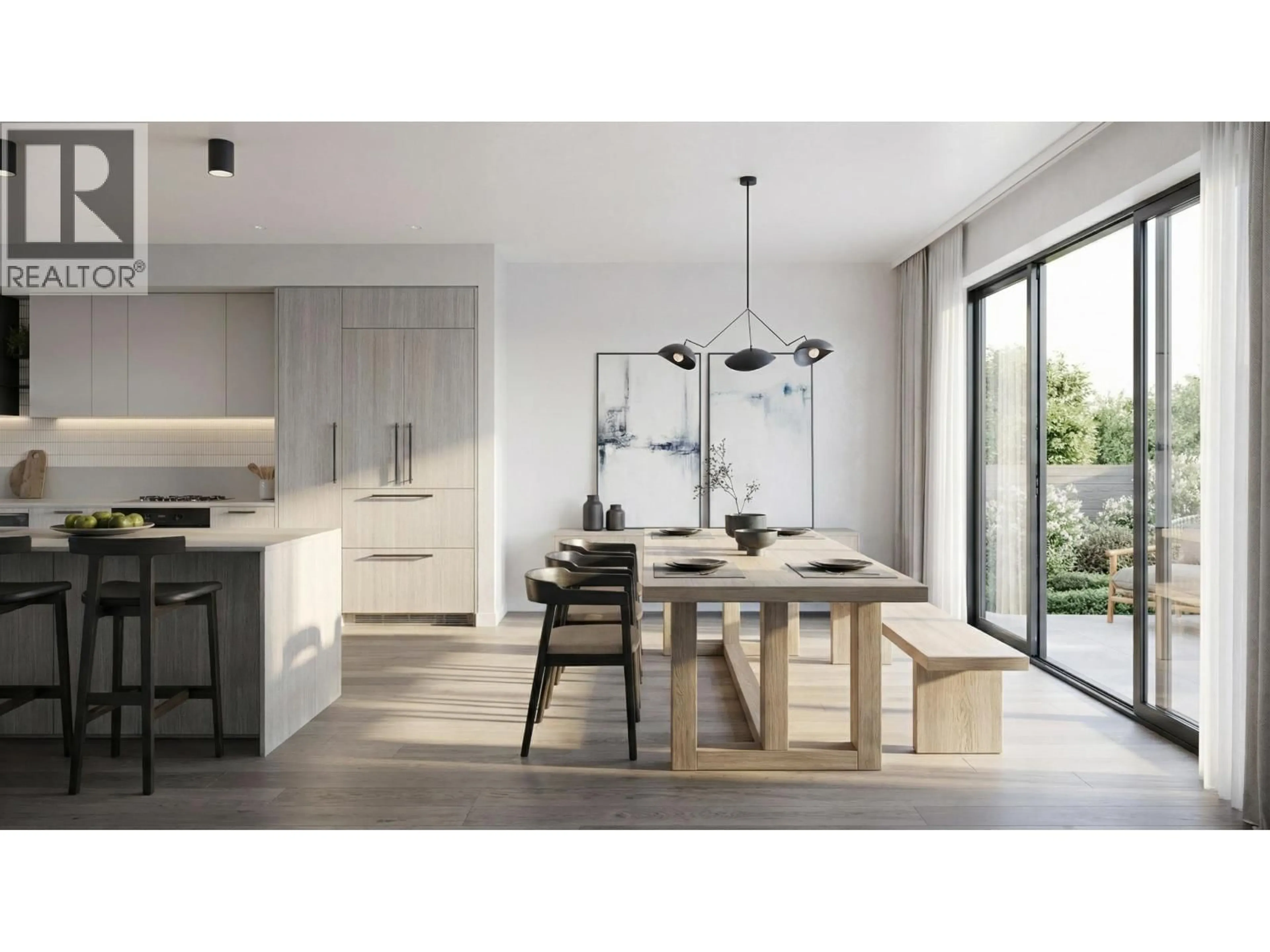 Open concept kitchen, wood/laminate floor for 206 - 817 28 AVENUE, Vancouver British Columbia V5Z2H6