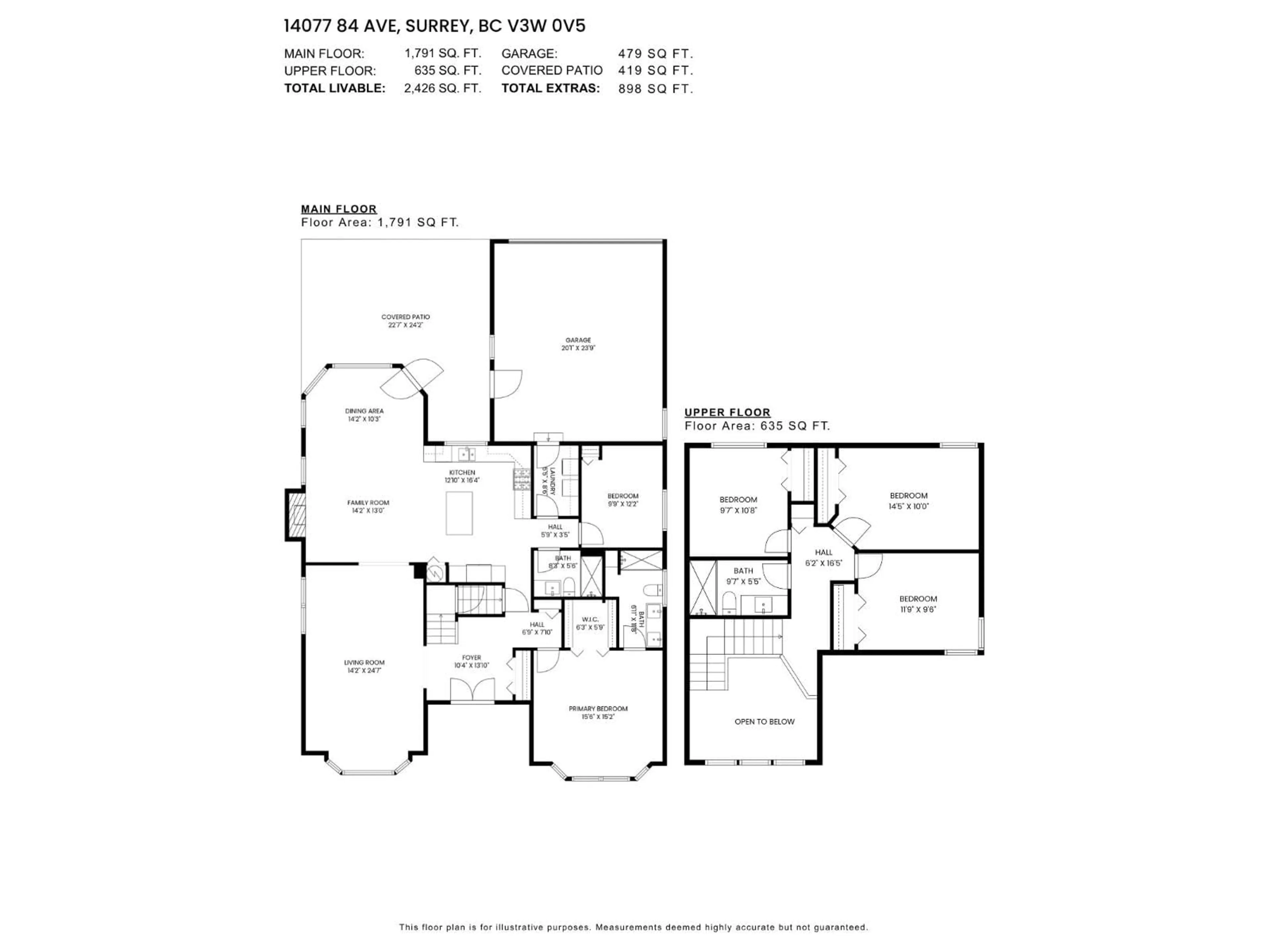 Floor plan for 14077 84 AVENUE, Surrey British Columbia V3W0V5