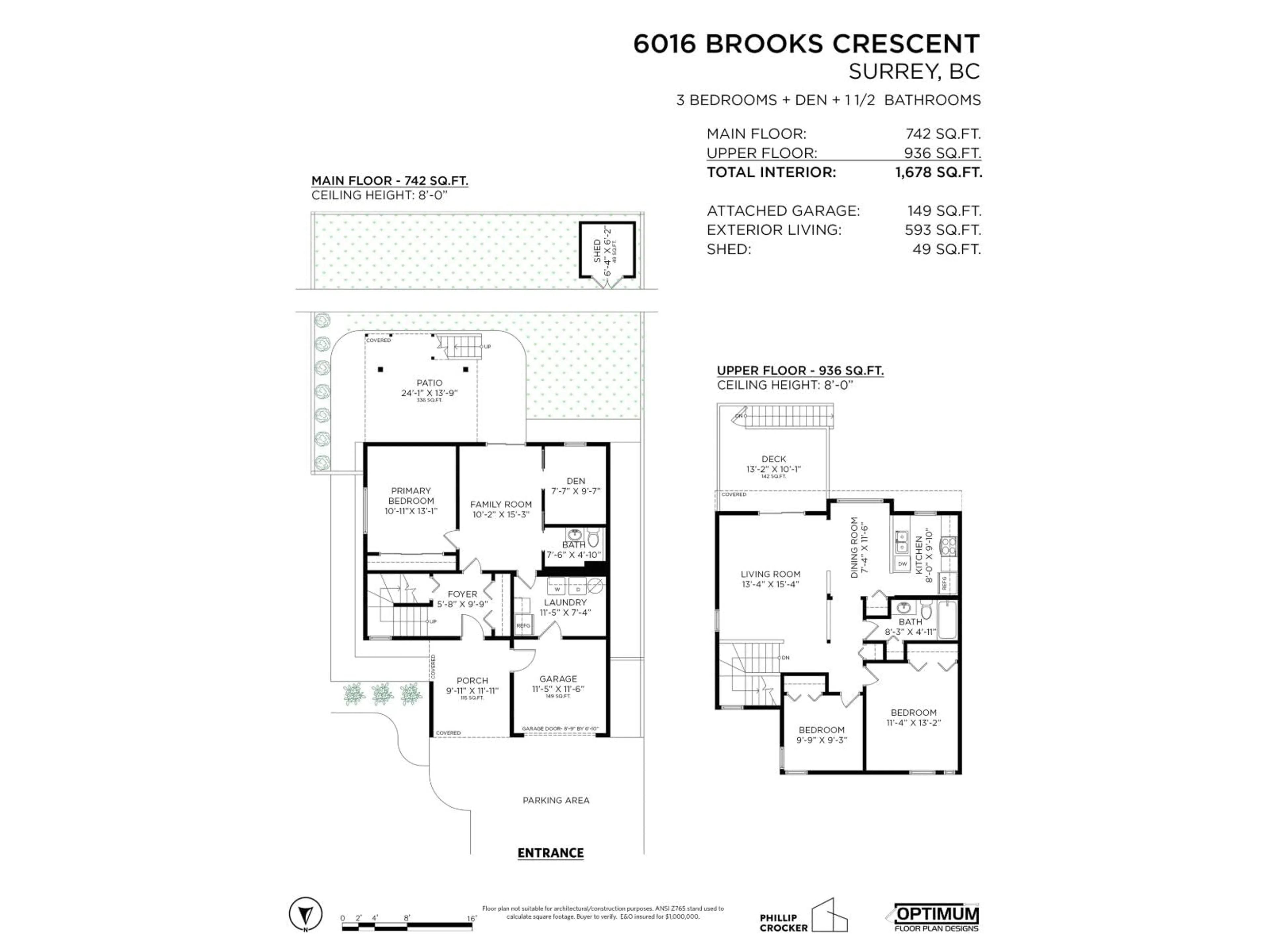 Floor plan for 6016 BROOKS CRESCENT, Surrey British Columbia V3S7L2