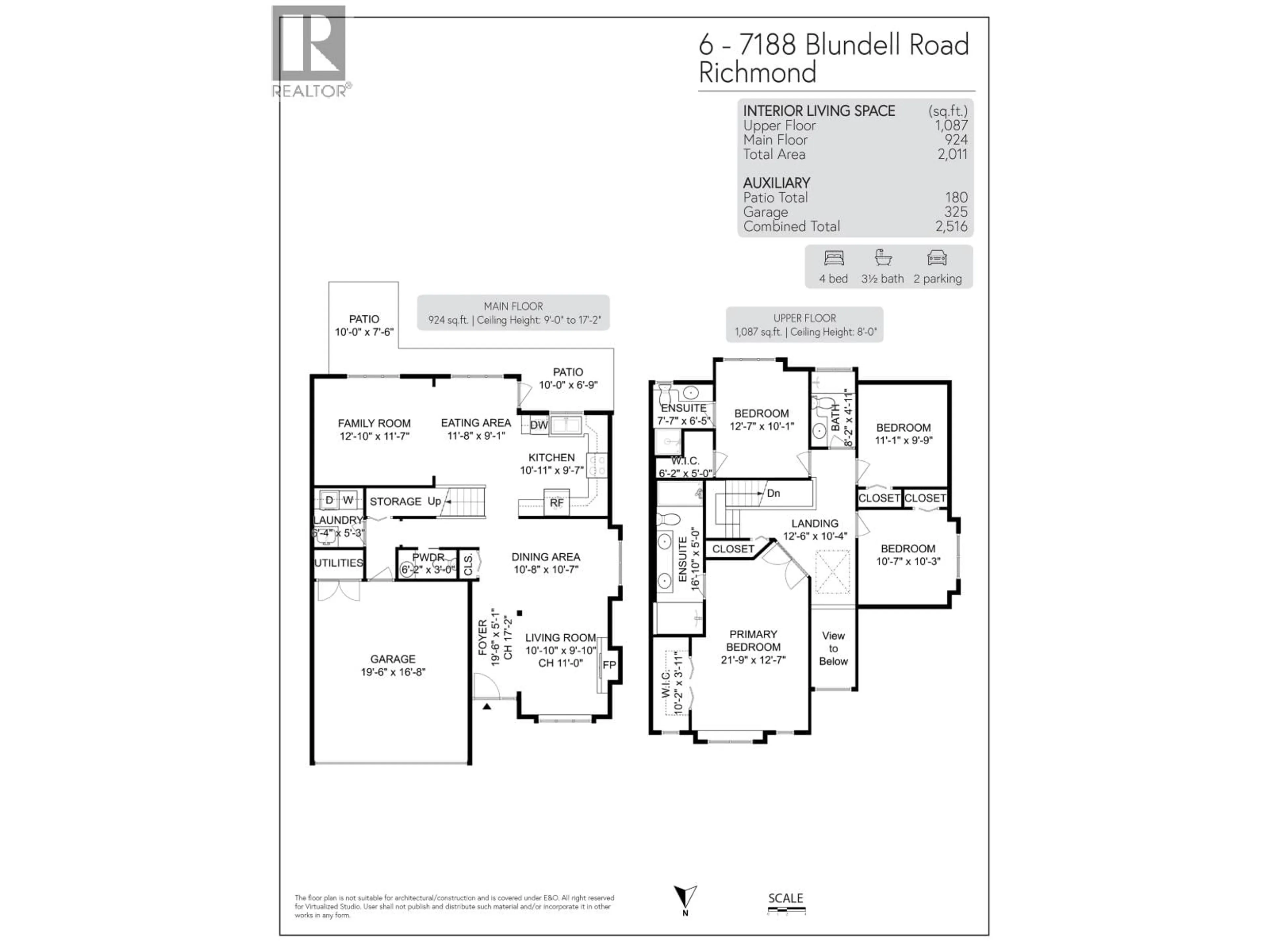 Floor plan for 6 - 7188 BLUNDELL ROAD, Richmond British Columbia V6Y1J4