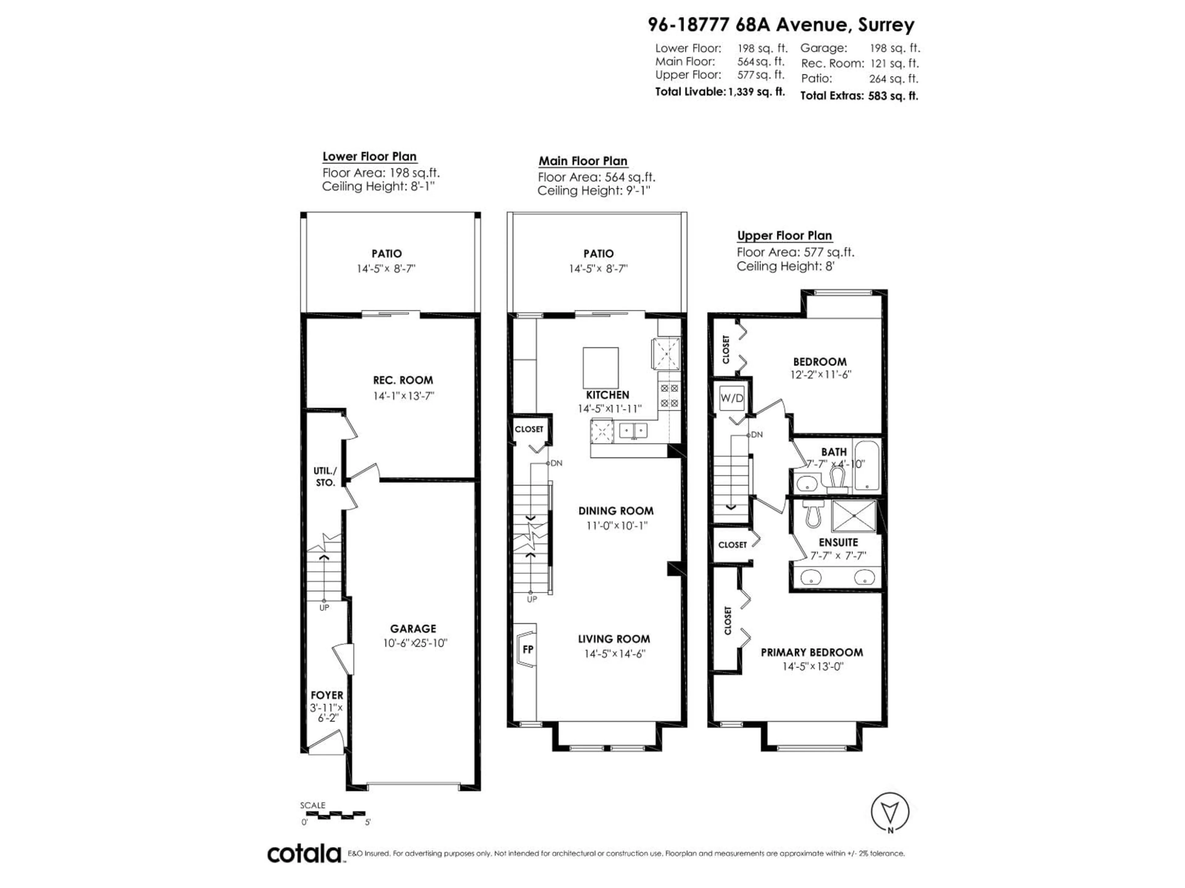 Floor plan for 96 - 18777 68A AVENUE, Surrey British Columbia V4N0Z7