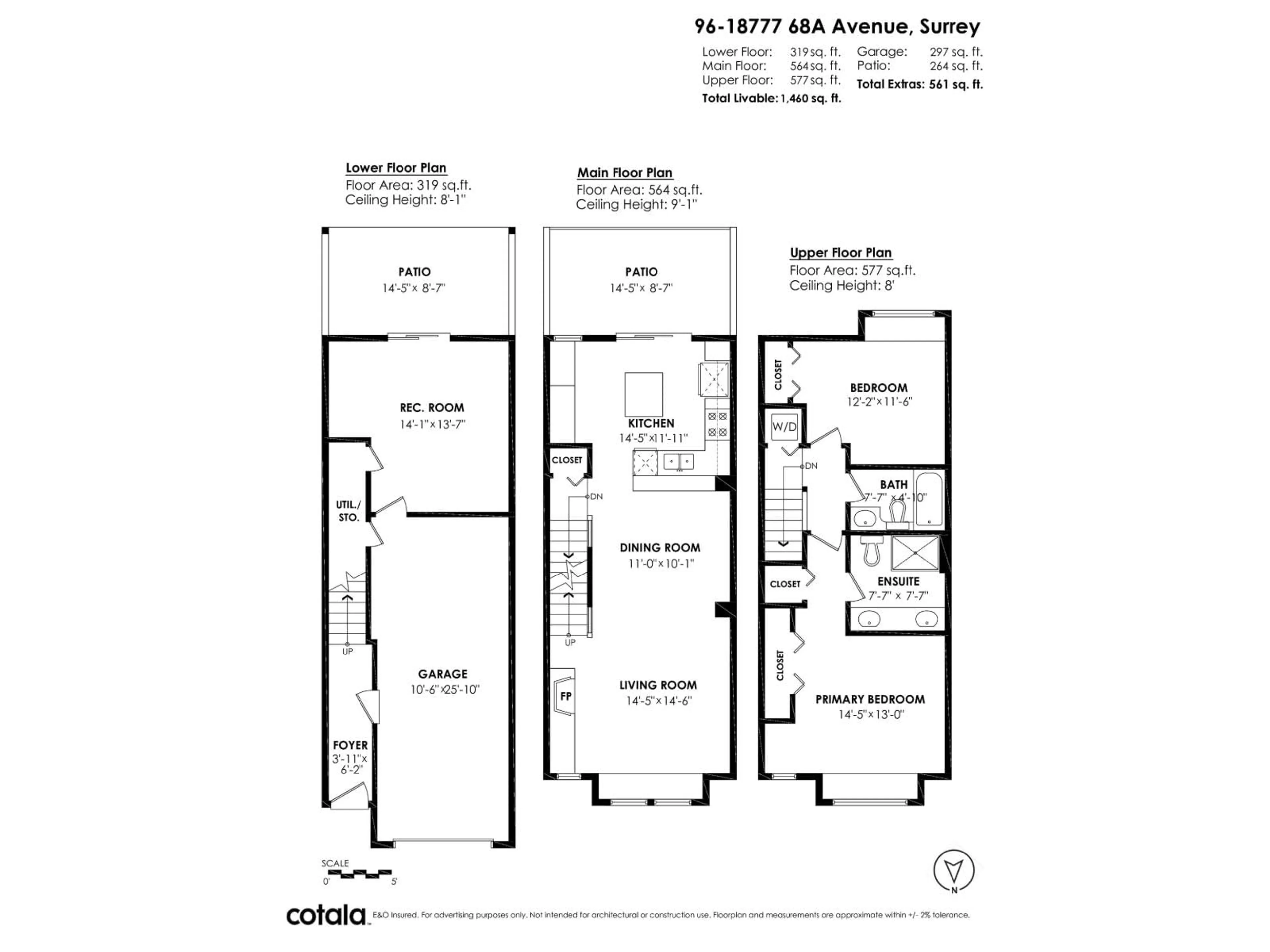 Floor plan for 96 - 18777 68A AVENUE, Surrey British Columbia V4N0Z7