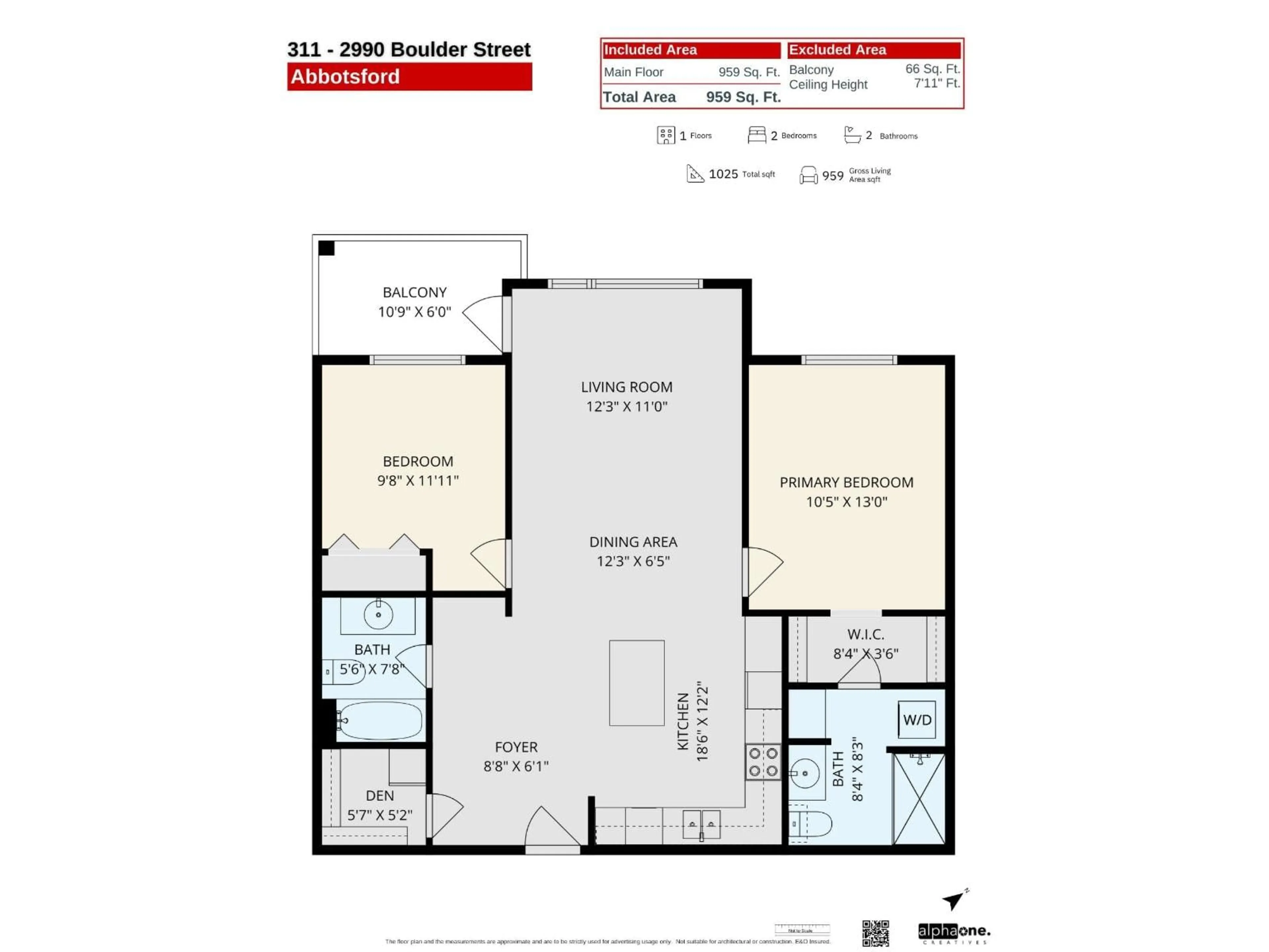 Floor plan for 311 - 2990 BOULDER STREET, Abbotsford British Columbia V2T3P8