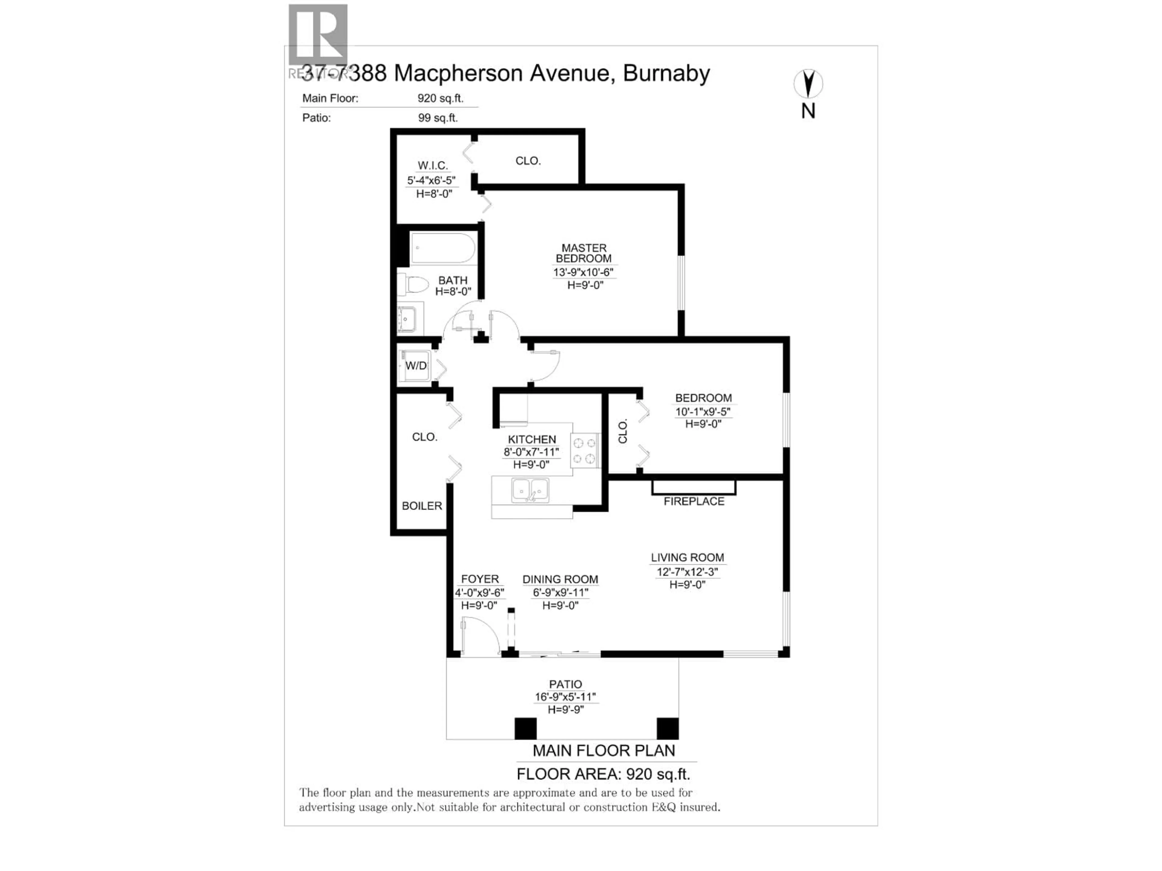 Floor plan for 37 - 7388 MACPHERSON AVENUE, Burnaby British Columbia V5J0A1