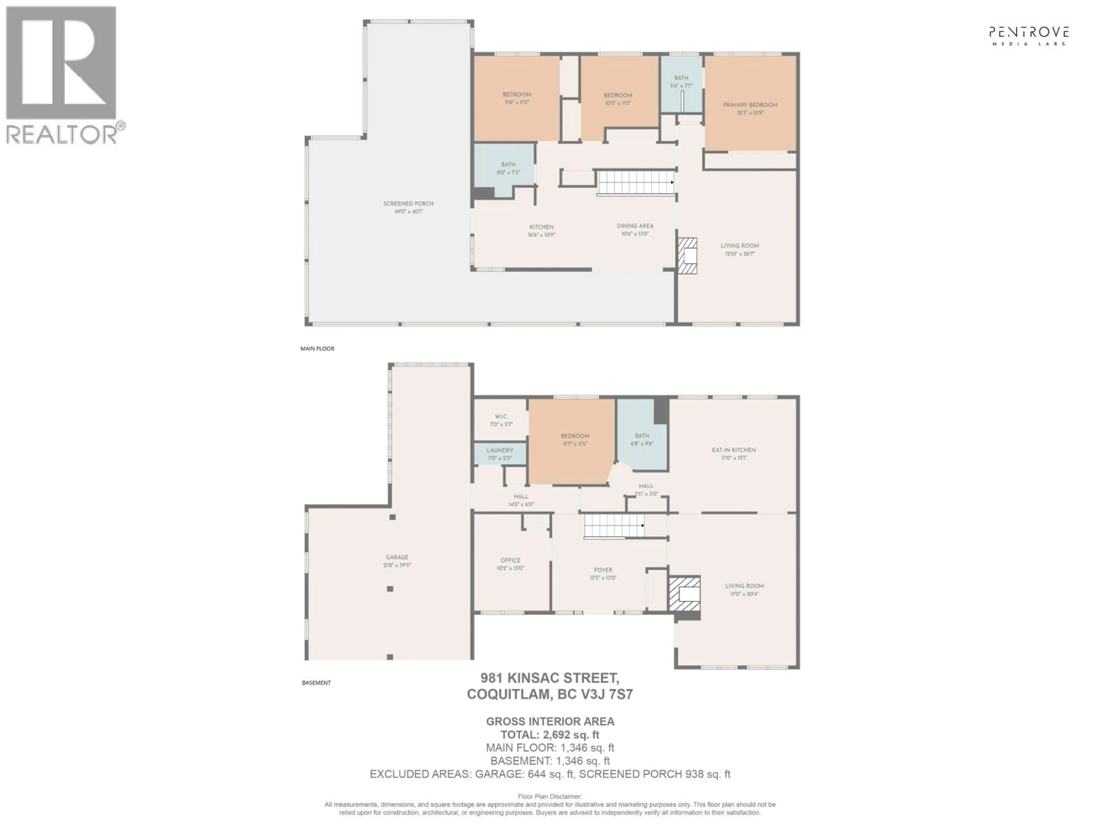Floor plan for 981 KINSAC STREET, Coquitlam British Columbia V3J4T8