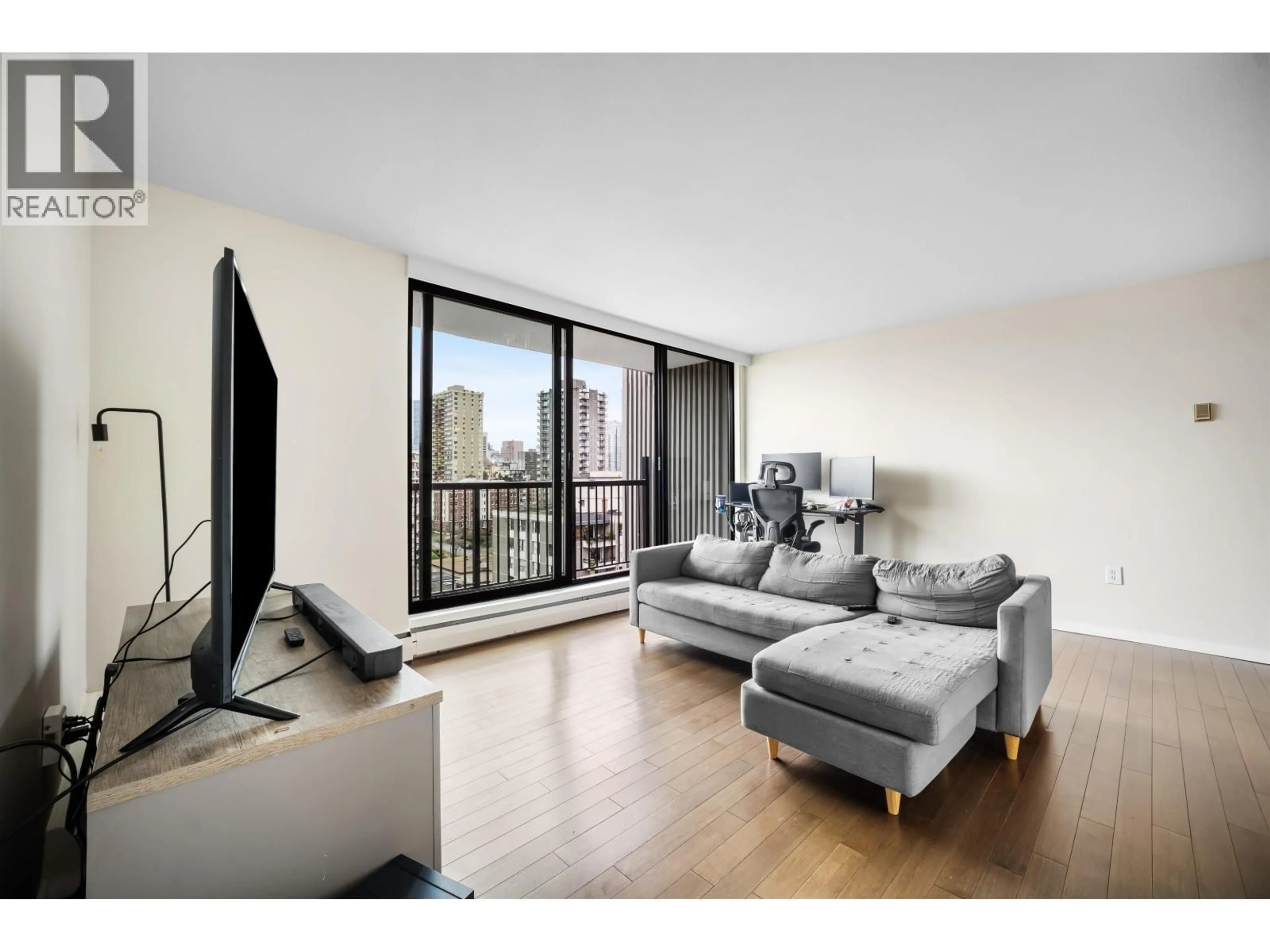 Living room with furniture, wood/laminate floor for 1702 - 1330 HARWOOD STREET, Vancouver British Columbia V6E1S8