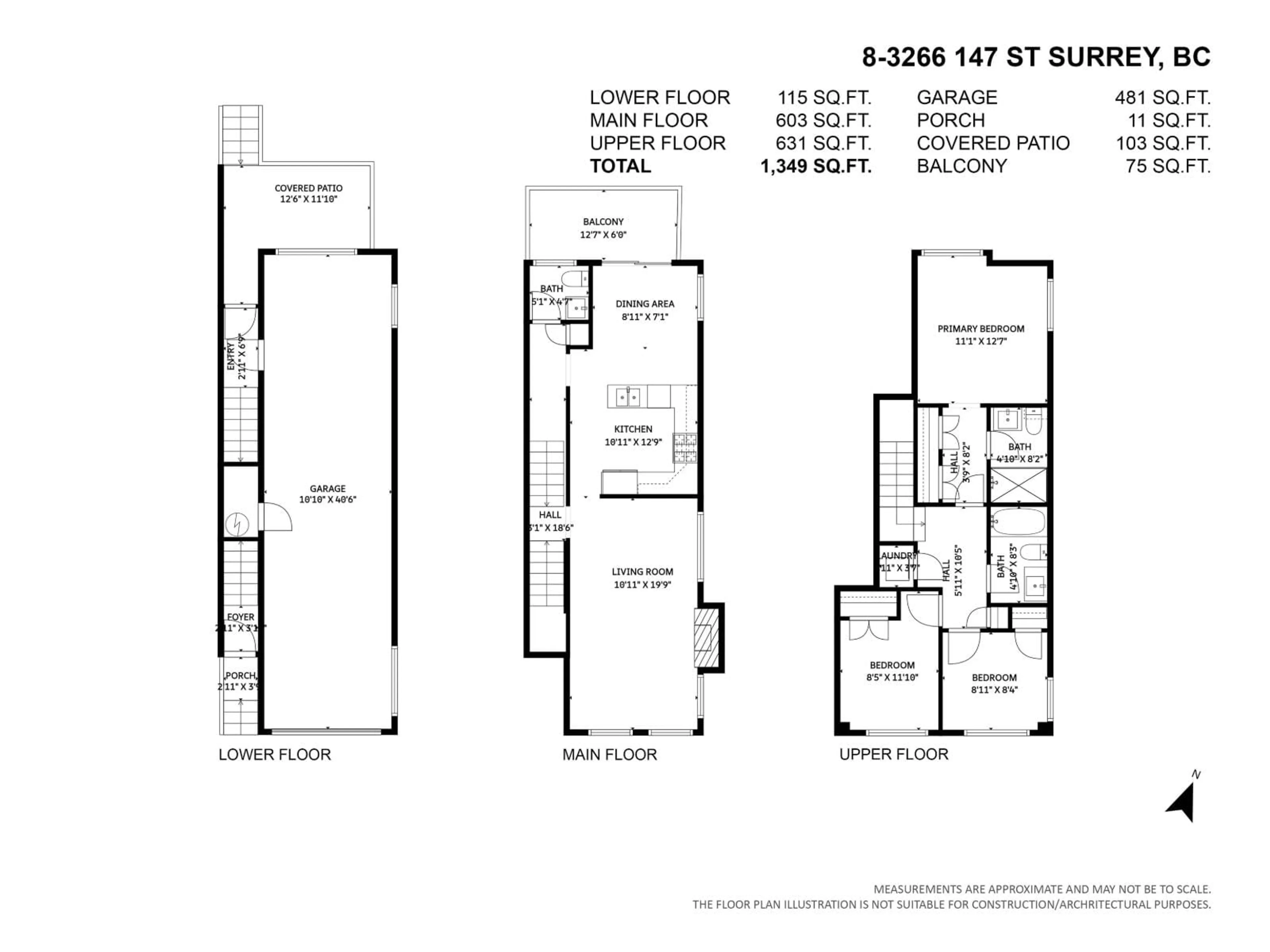 Floor plan for 8 - 3266 147 STREET, Surrey British Columbia V4P1Z8