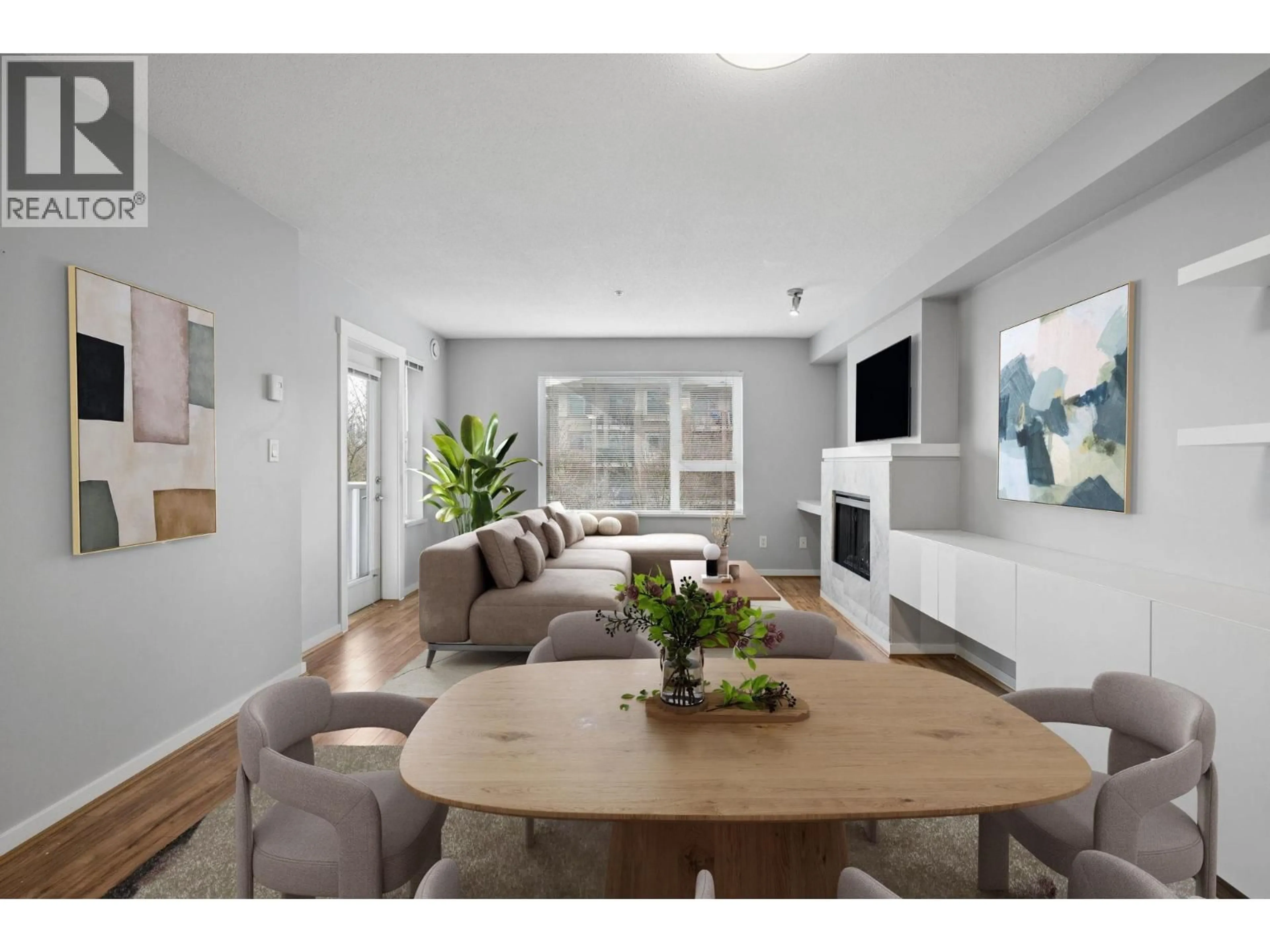 Living room with furniture, wood/laminate floor for 214 - 4783 DAWSON STREET, Burnaby British Columbia V5C0A8