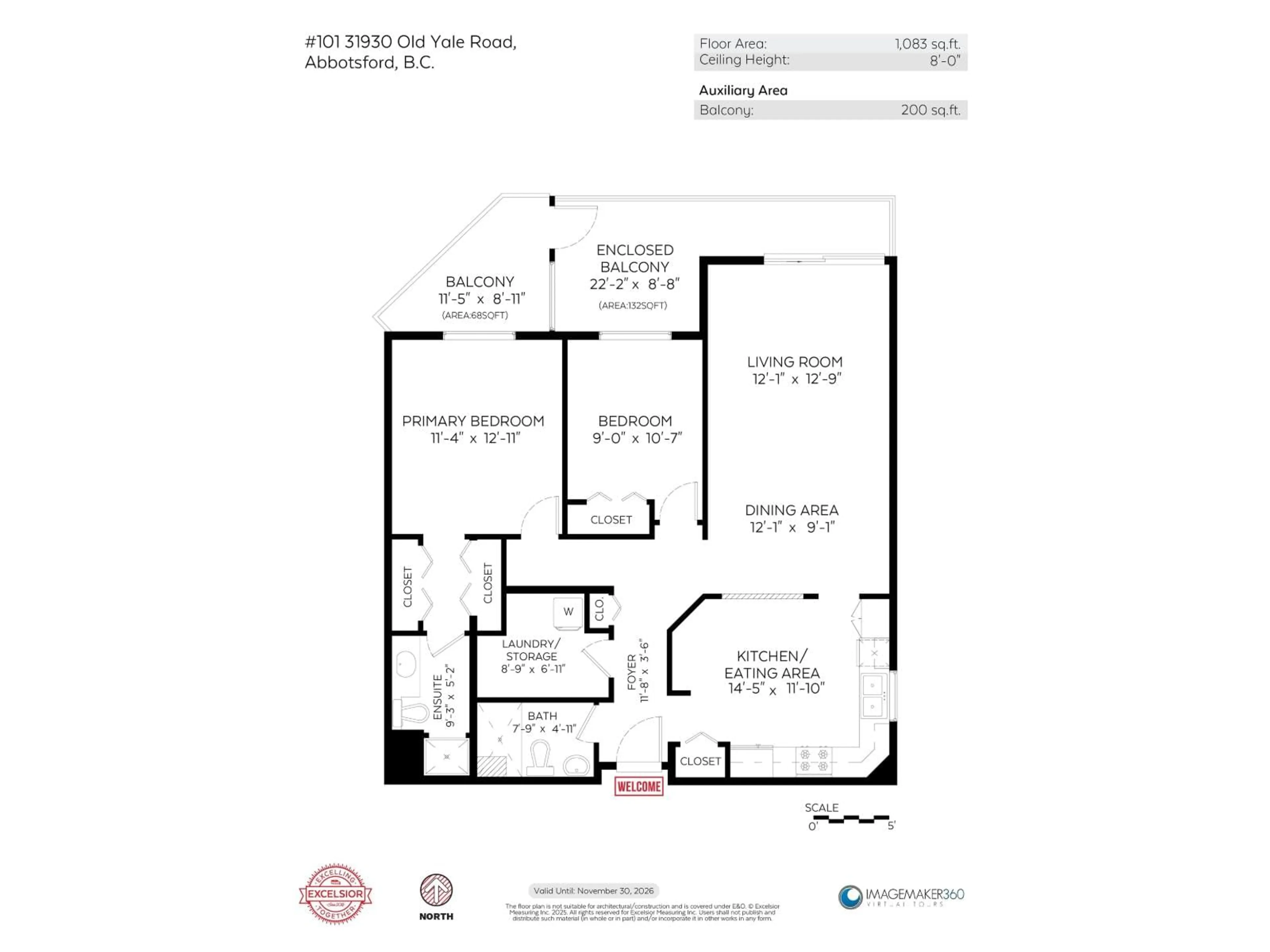 Floor plan for 101 - 31930 OLD YALE ROAD, Abbotsford British Columbia V2T2C7