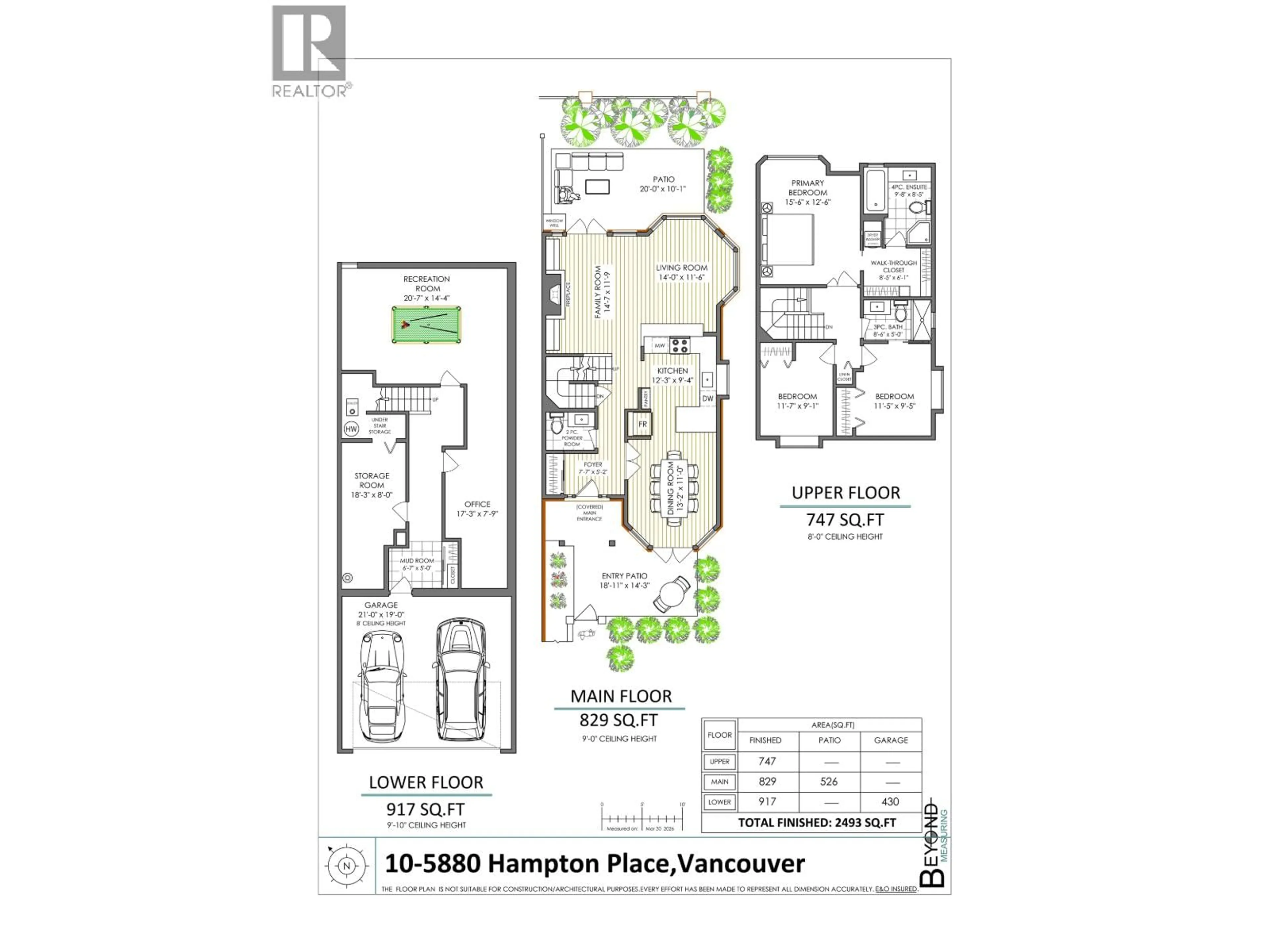 Floor plan for 10 - 5880 HAMPTON PLACE, Vancouver British Columbia V6T2E9