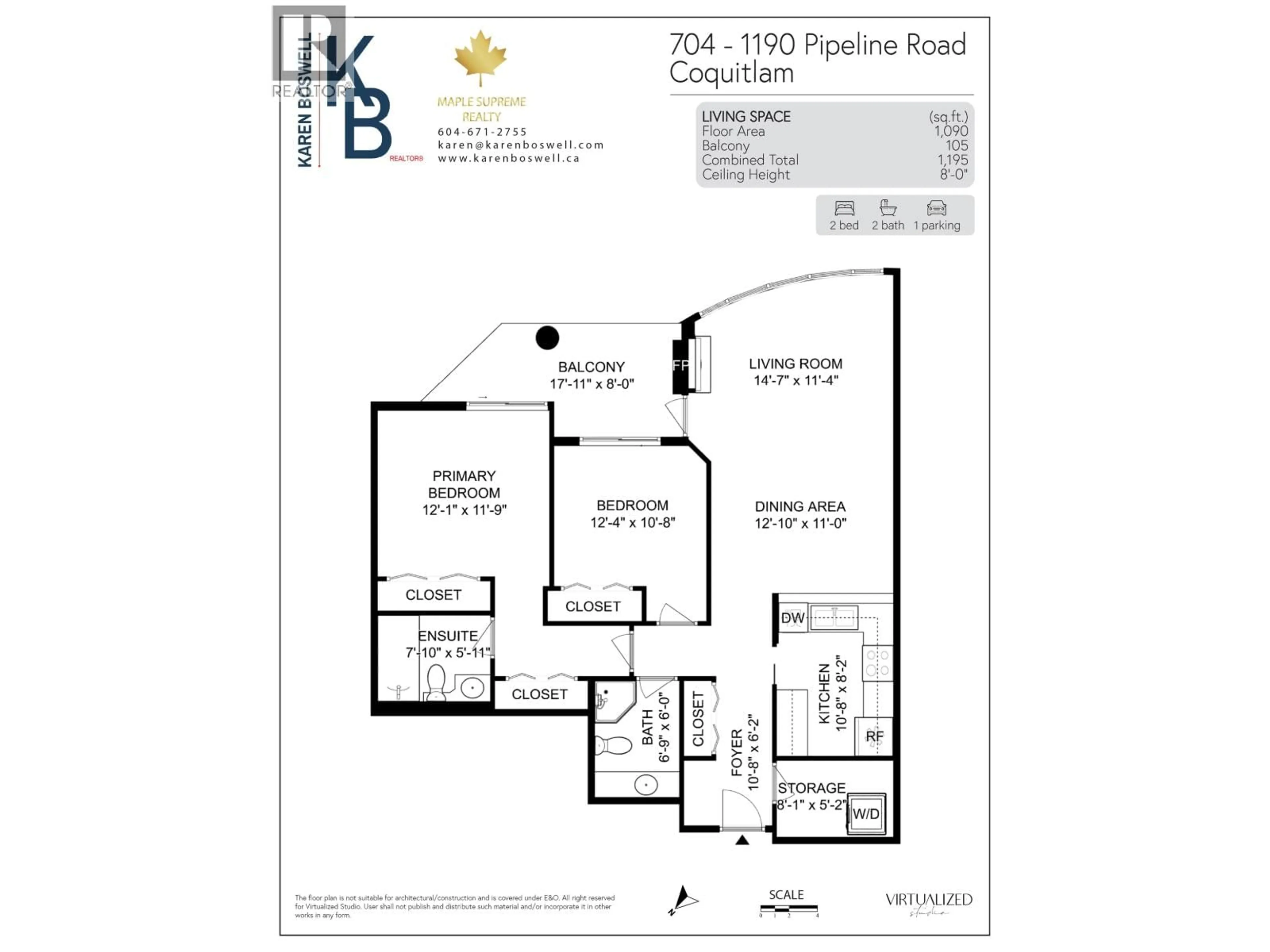 Floor plan for 704 - 1190 PIPELINE ROAD, Coquitlam British Columbia V3B7T9