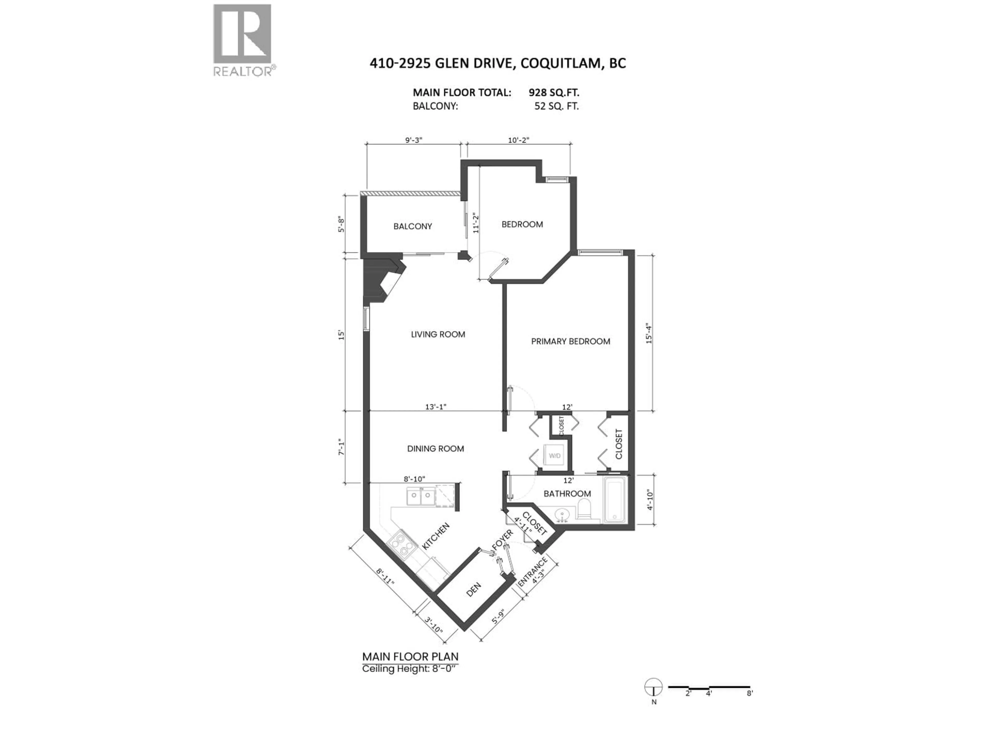 Floor plan for 410 - 2925 GLEN DRIVE, Coquitlam British Columbia V3B7H9