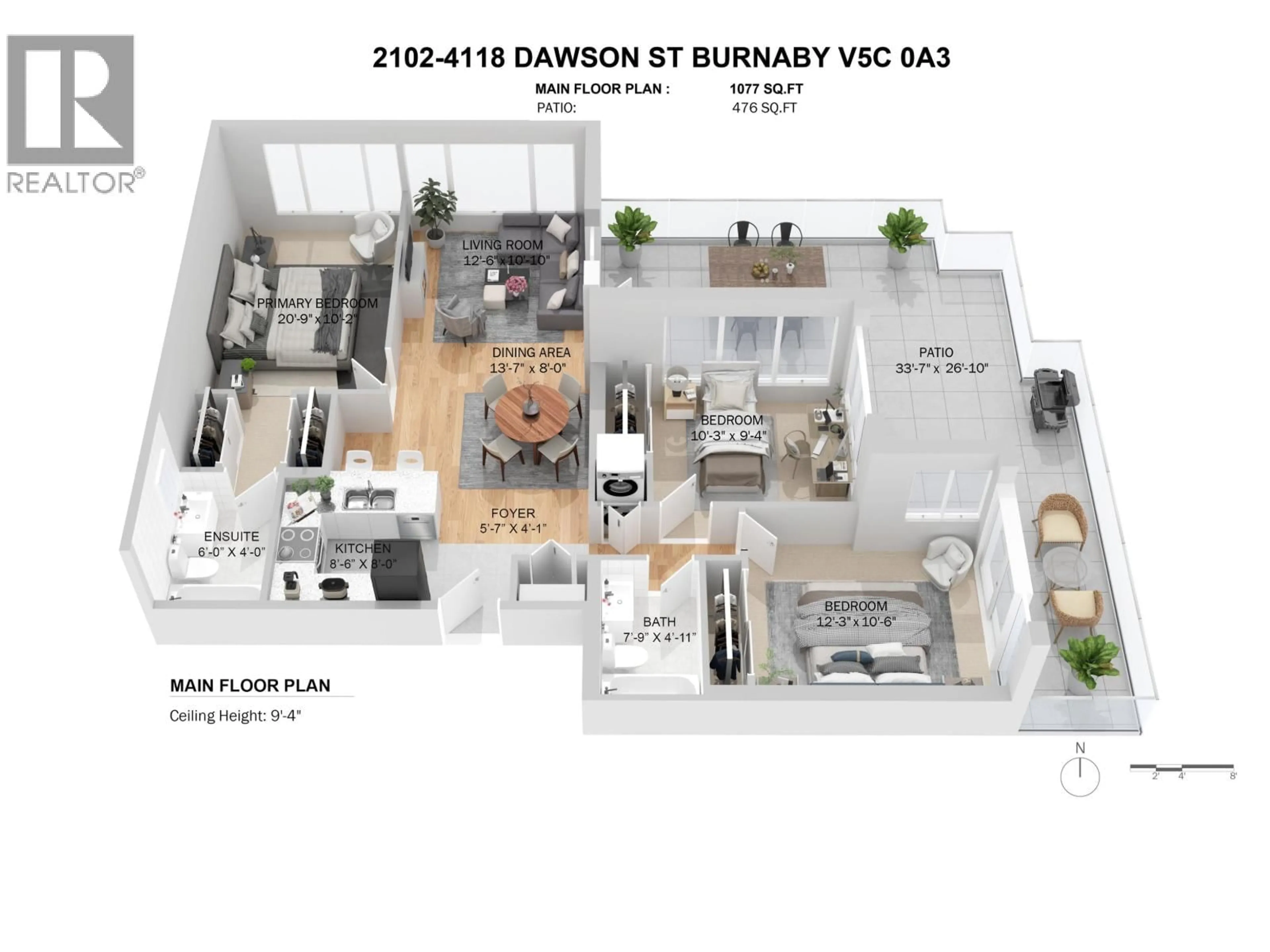 Floor plan for 2102 - 4118 DAWSON STREET, Burnaby British Columbia V5C0A3