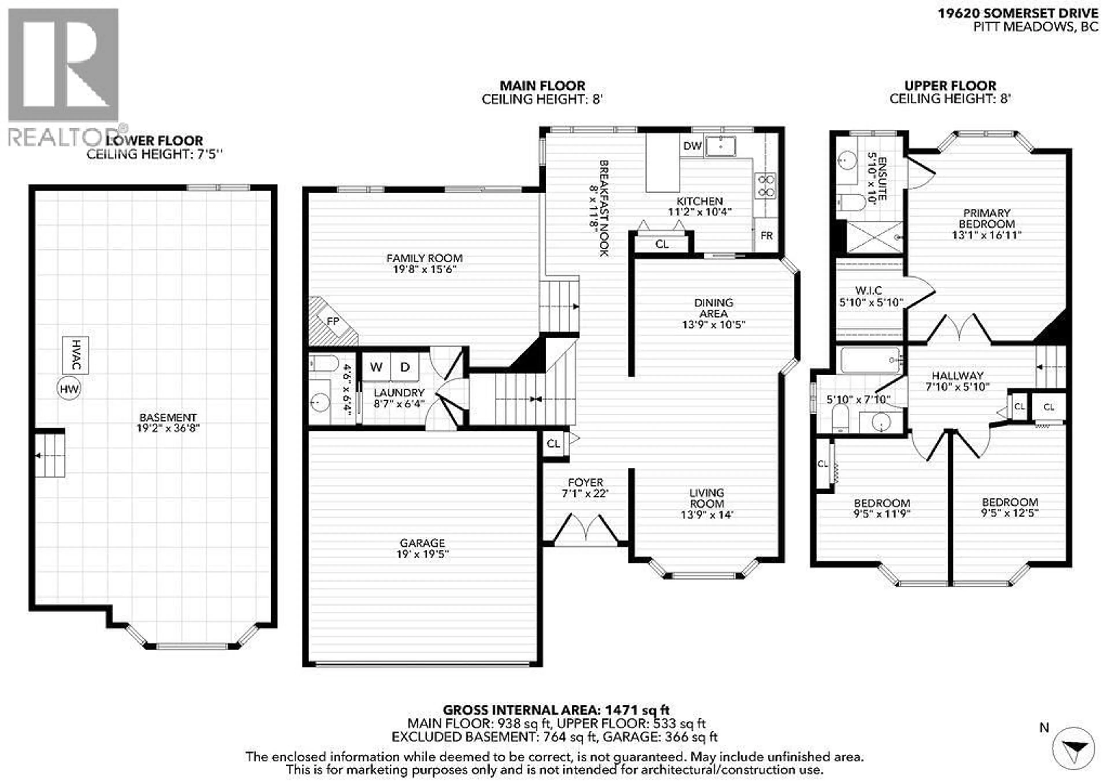 Floor plan for 19620 SOMERSET DRIVE, Pitt Meadows British Columbia V3Y2L4