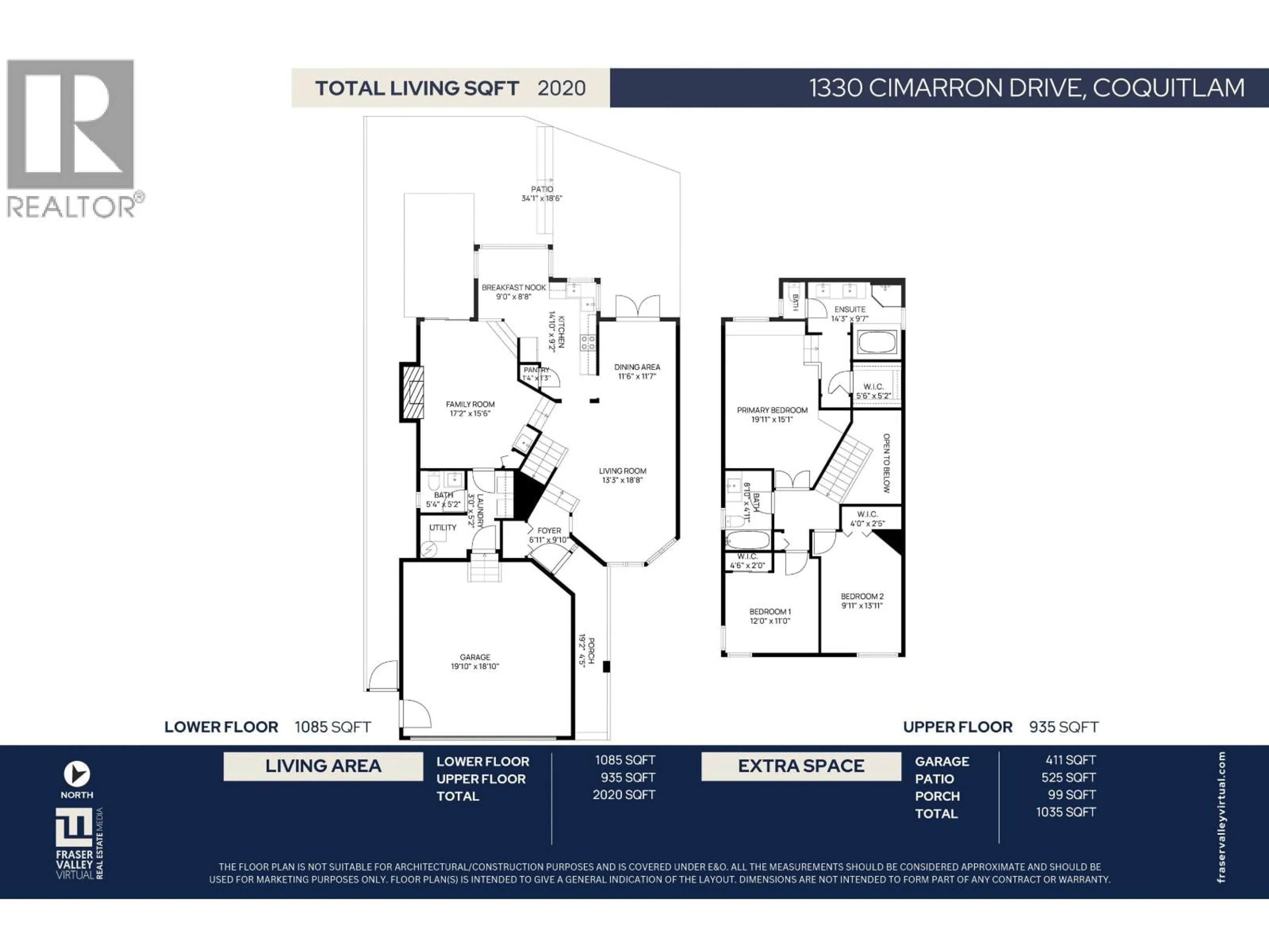 Floor plan for 1330 CIMARRON DRIVE, Coquitlam British Columbia V3B7B3
