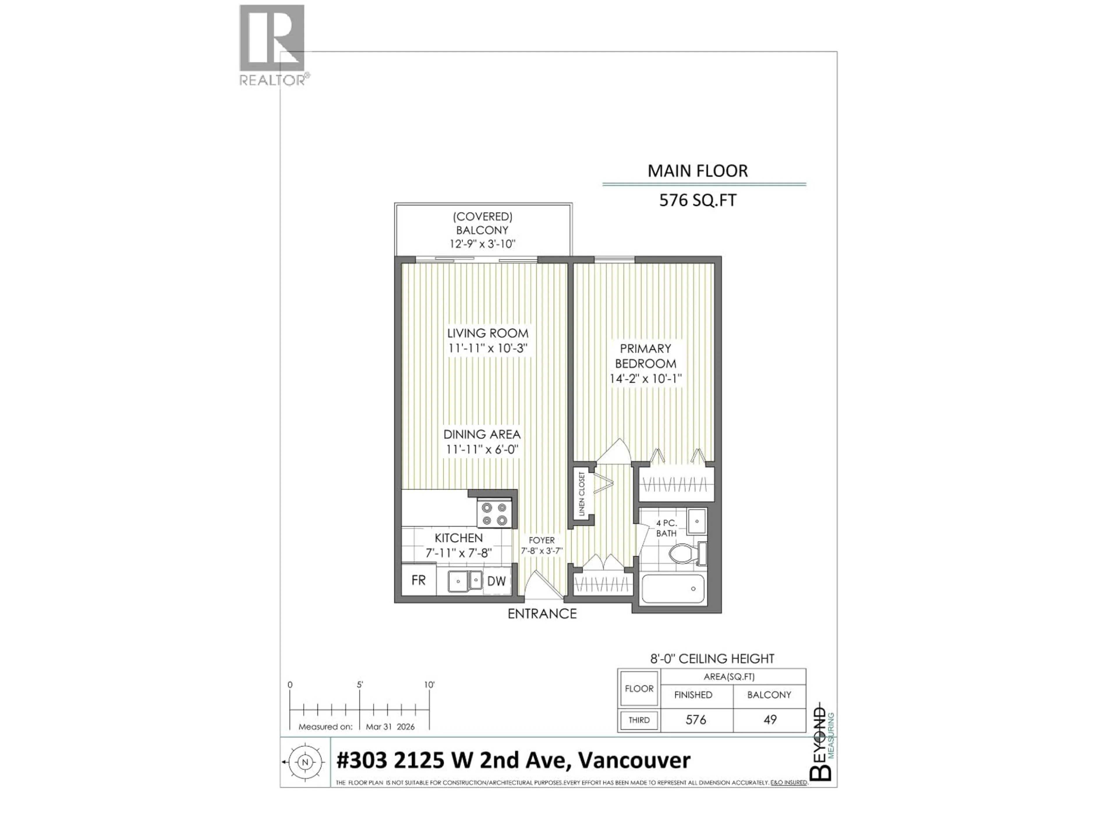 Floor plan for 303 - 2125 2ND AVENUE, Vancouver British Columbia V6K1H7