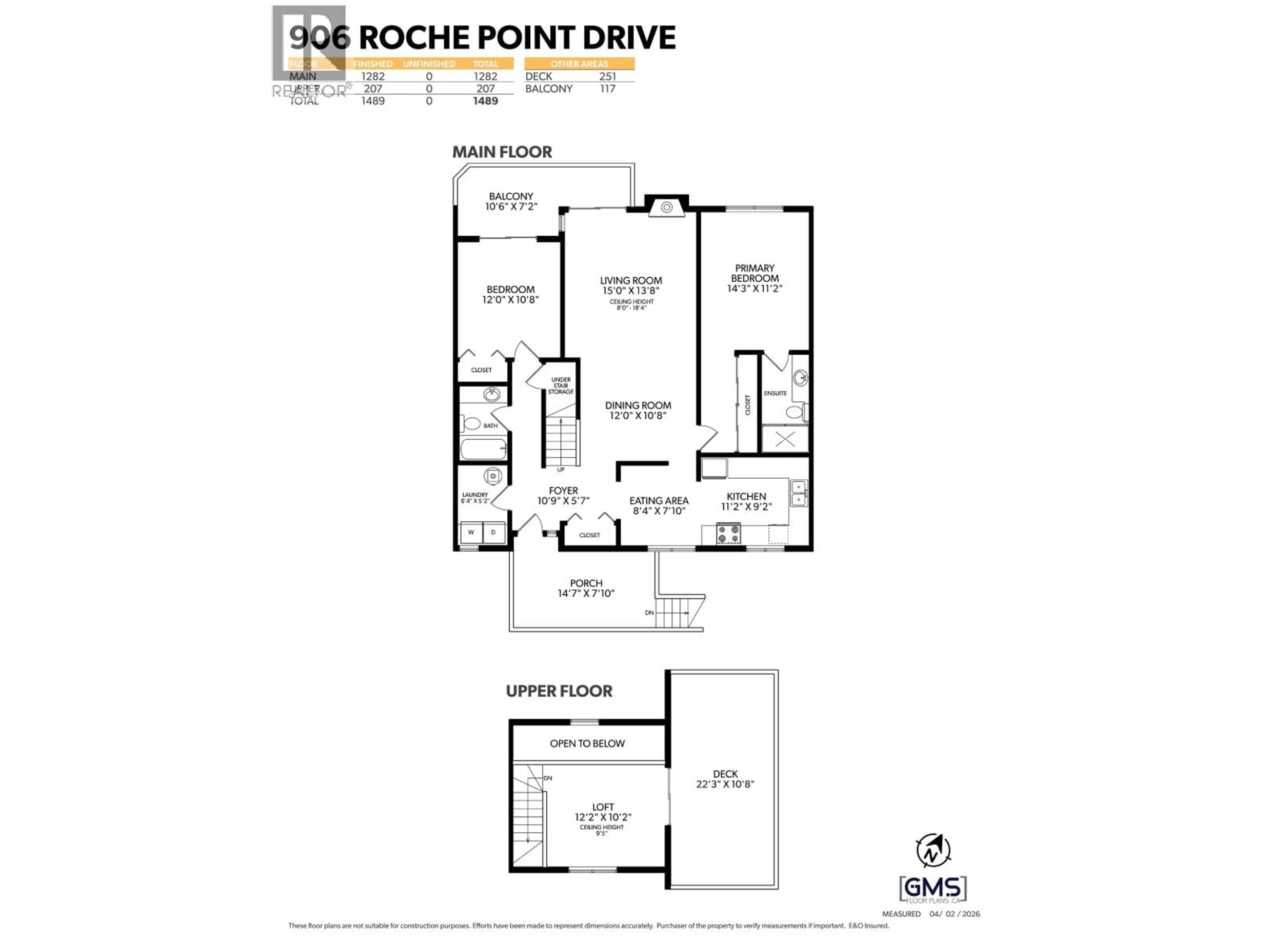 Floor plan for 906 ROCHE POINT DRIVE, North Vancouver British Columbia V7H2T5