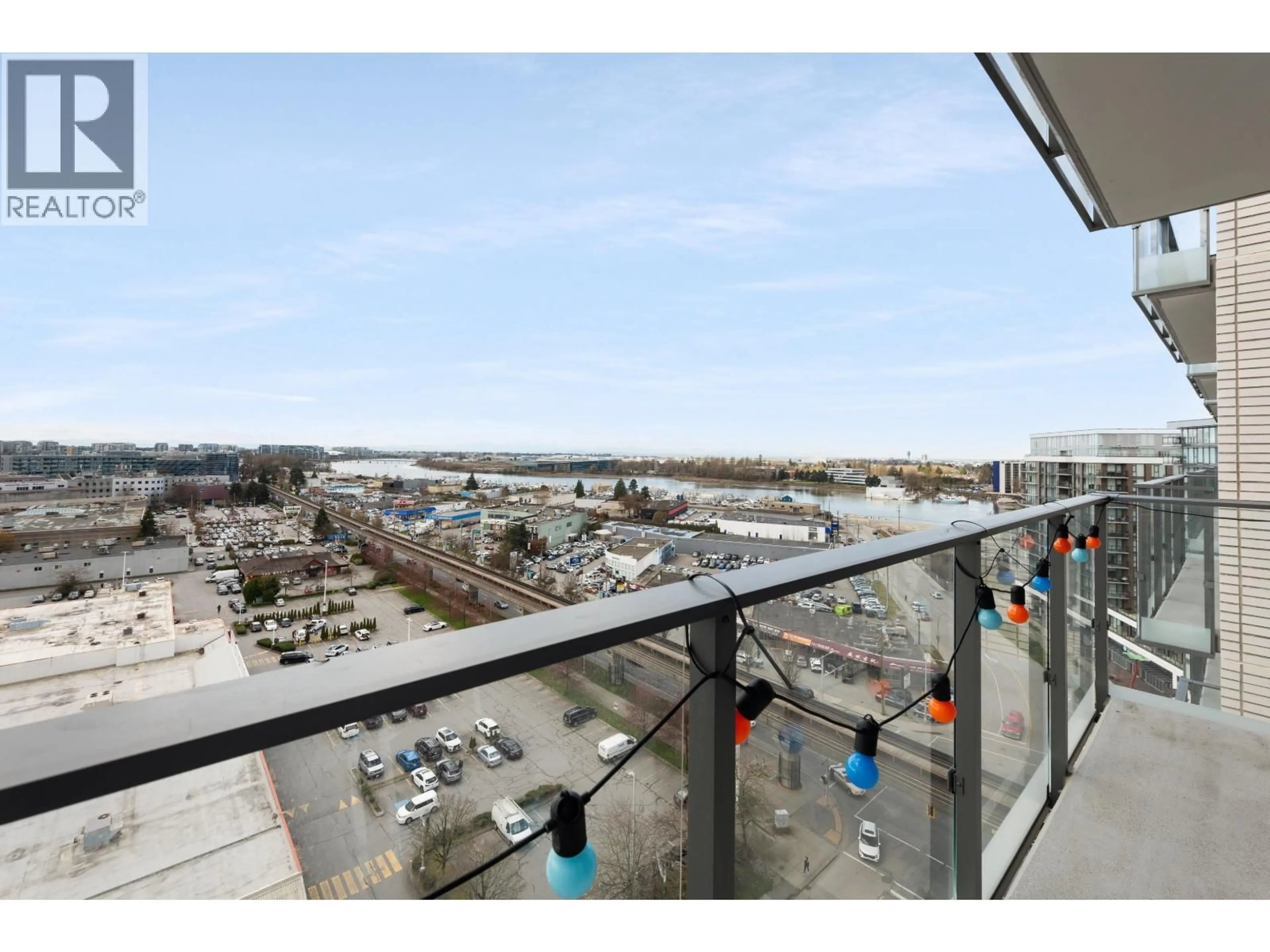 Balcony in the apartment, city buildings view from balcony for 1306 - 8611 HAZELBRIDGE WAY, Richmond British Columbia V6X0W8