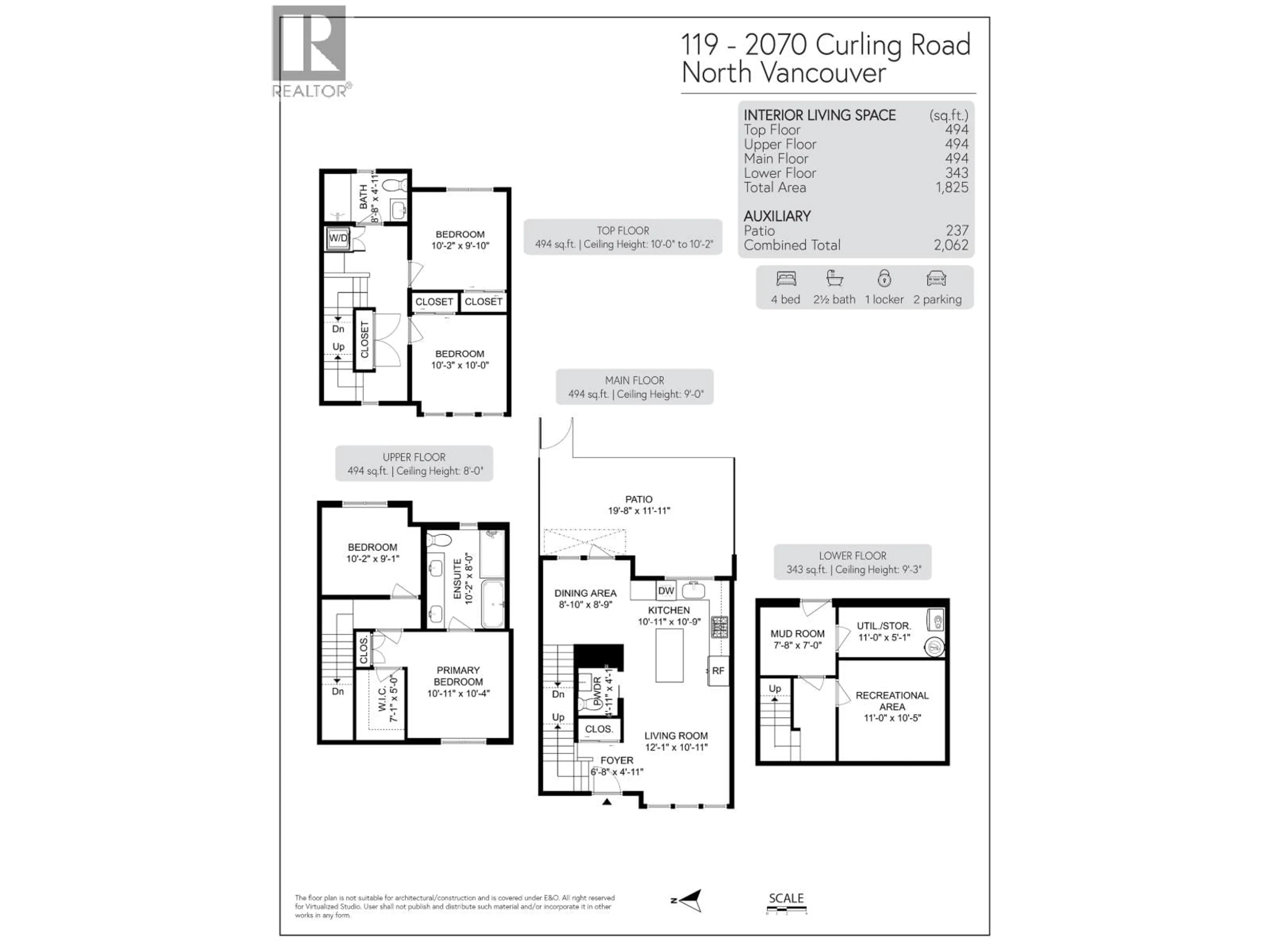 Floor plan for 119 - 2070 CURLING ROAD, North Vancouver British Columbia V7P0C9