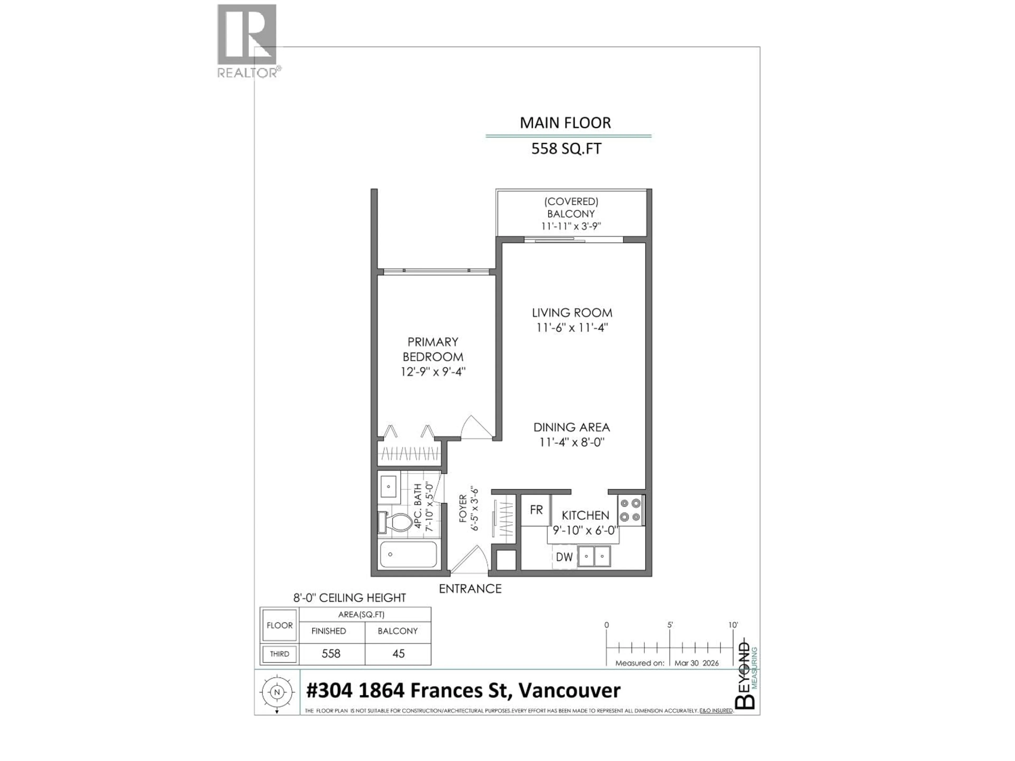 Floor plan for 304 - 1864 FRANCES STREET, Vancouver British Columbia V5L1Z7