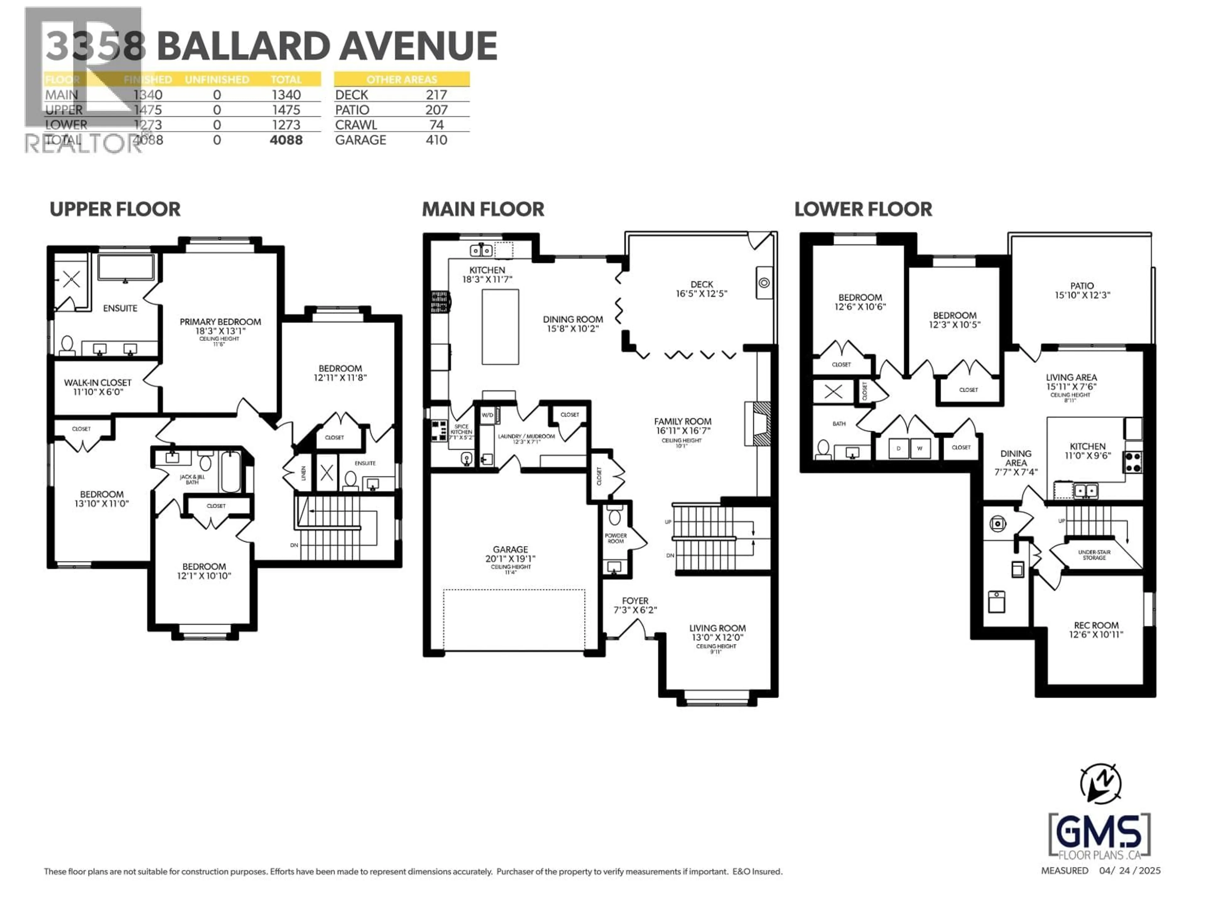 Floor plan for 3358 BALLARD AVENUE, Coquitlam British Columbia V3B0H3
