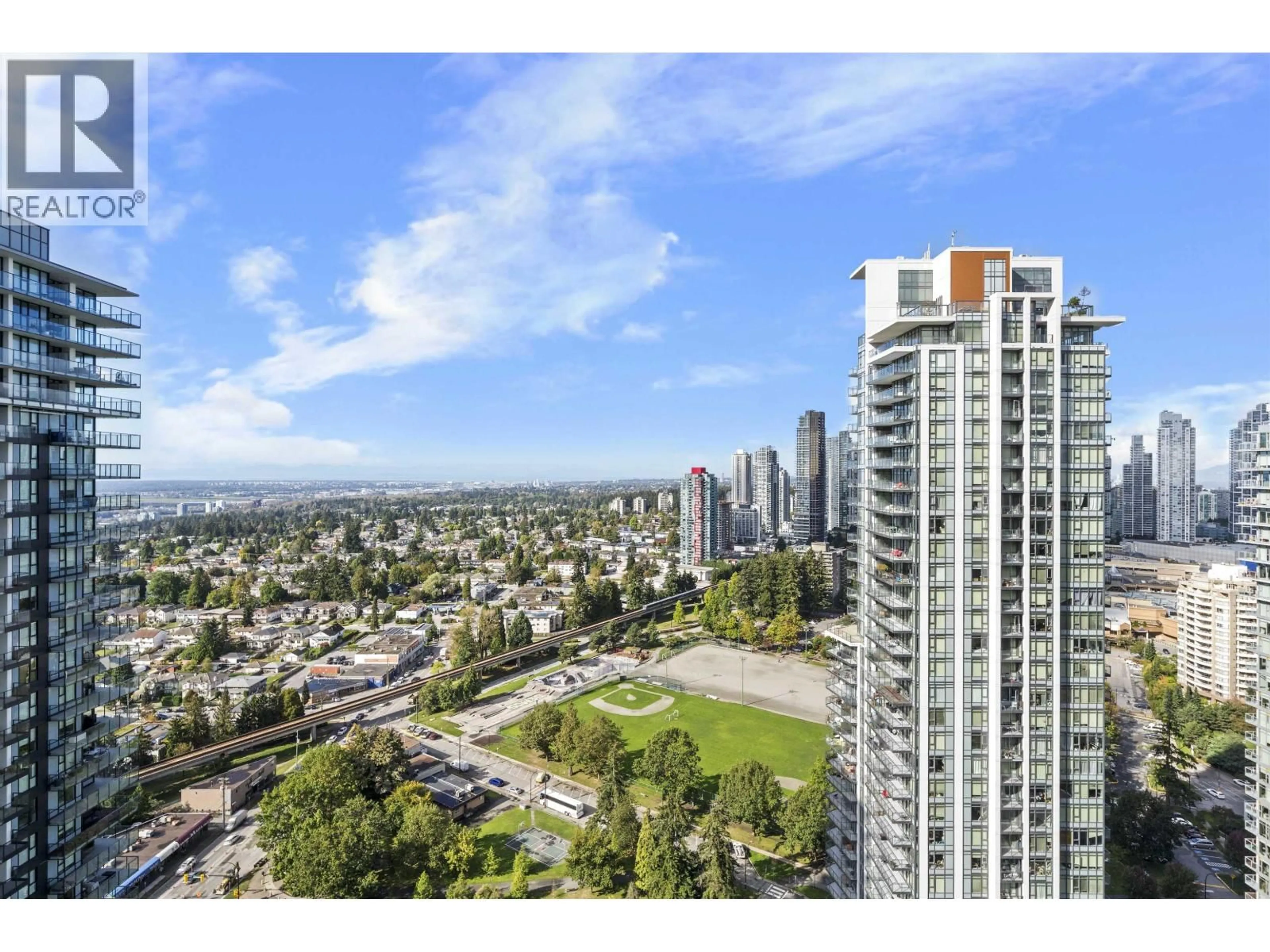 A pic from outside/outdoor area/front of a property/back of a property/a pic from drone, city buildings view from balcony for 3202 - 6700 DUNBLANE AVENUE, Burnaby British Columbia V5H0J3