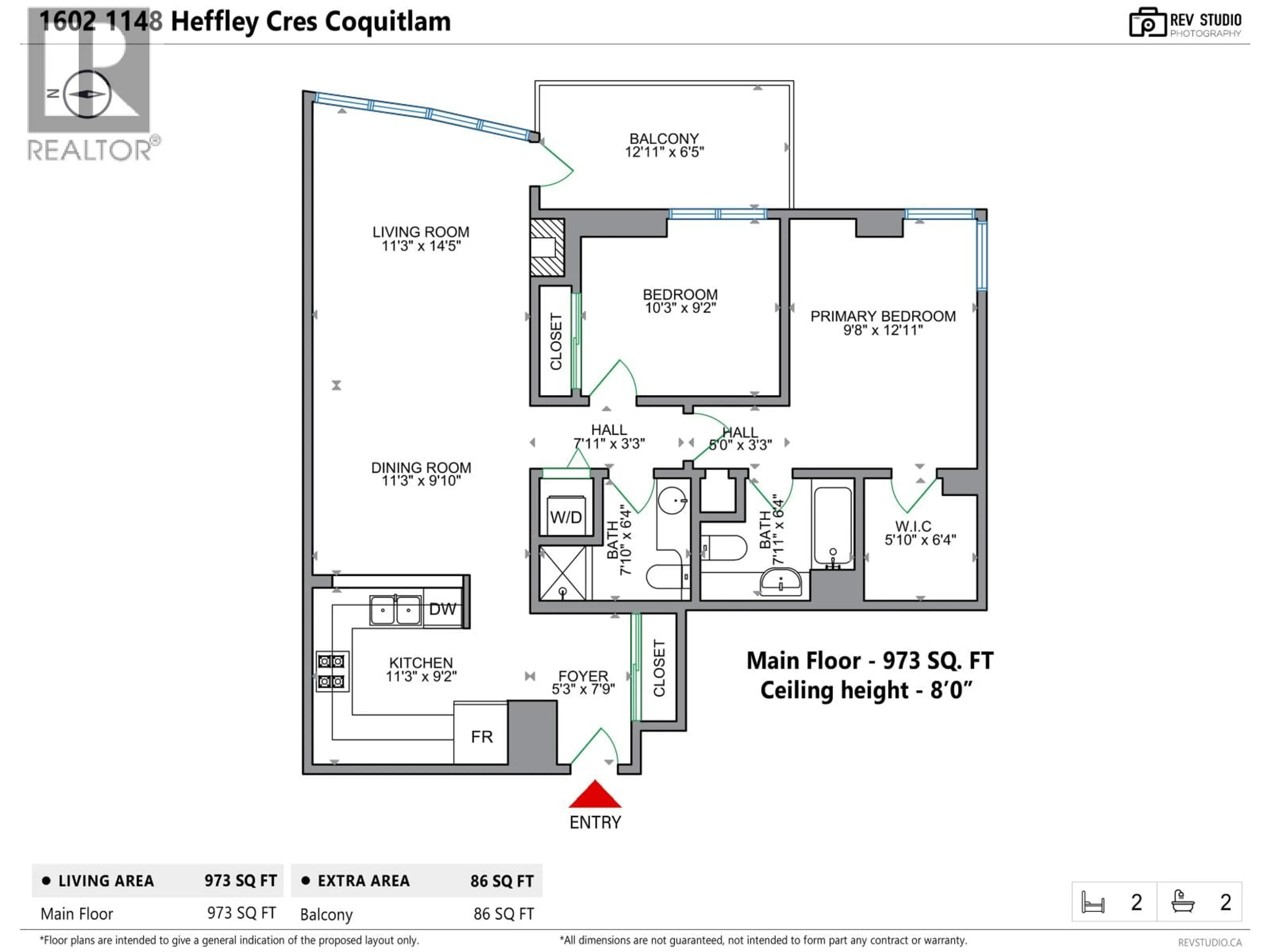 Floor plan for 1602 - 1148 HEFFLEY CRESCENT, Coquitlam British Columbia V3B8A6