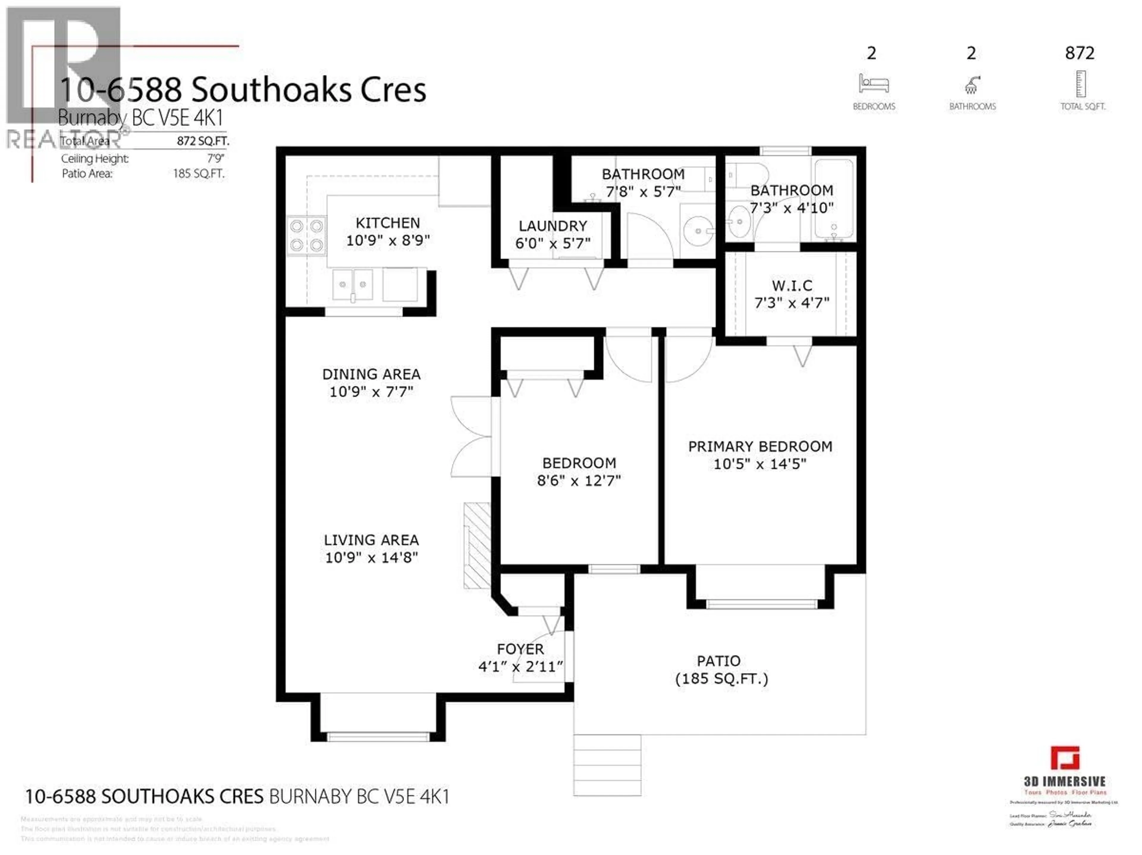 Floor plan for 10 - 6588 SOUTHOAKS CRESCENT, Burnaby British Columbia V5E4K1