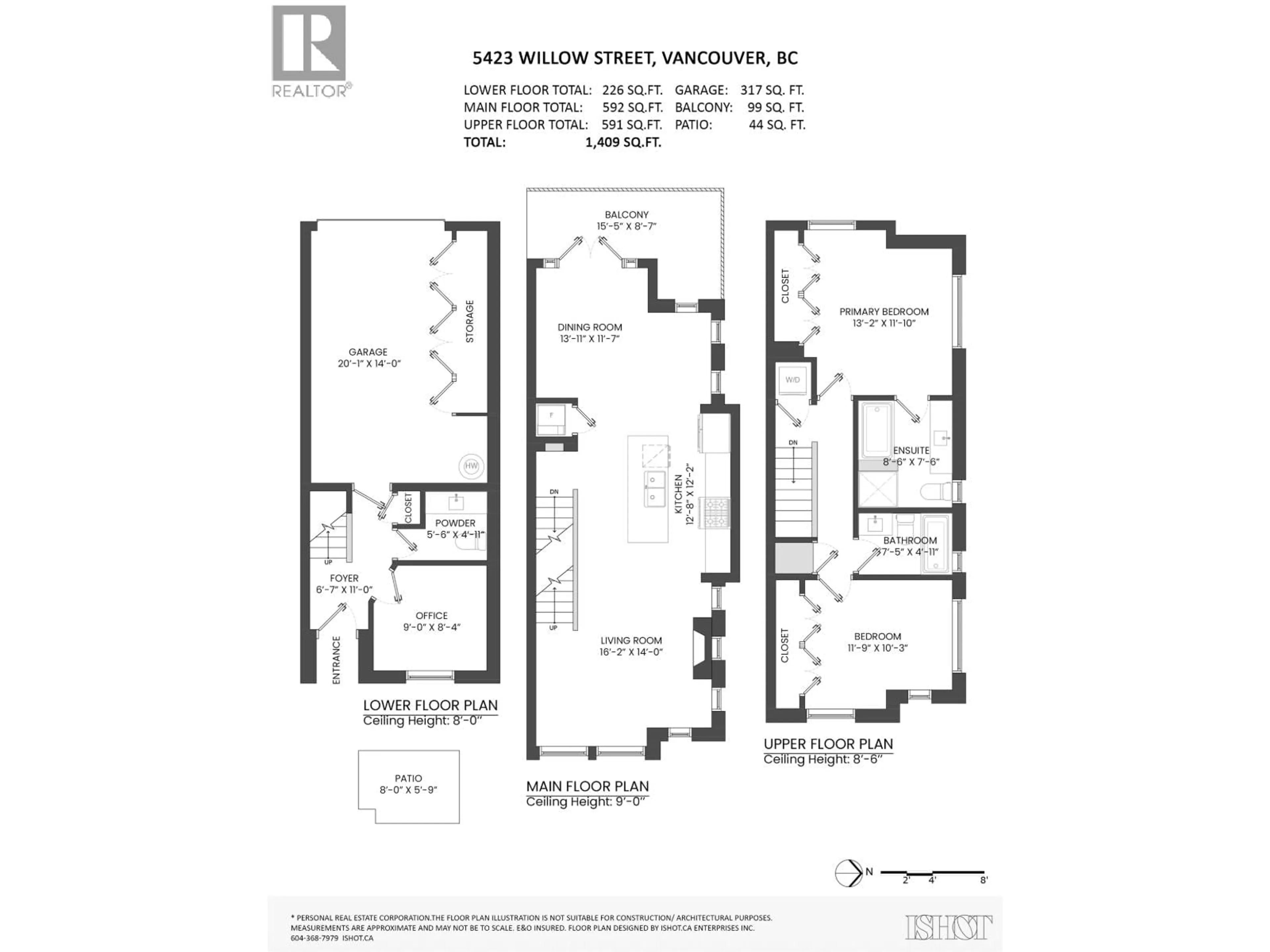 Floor plan for 5423 WILLOW STREET, Vancouver British Columbia V5Z3S3